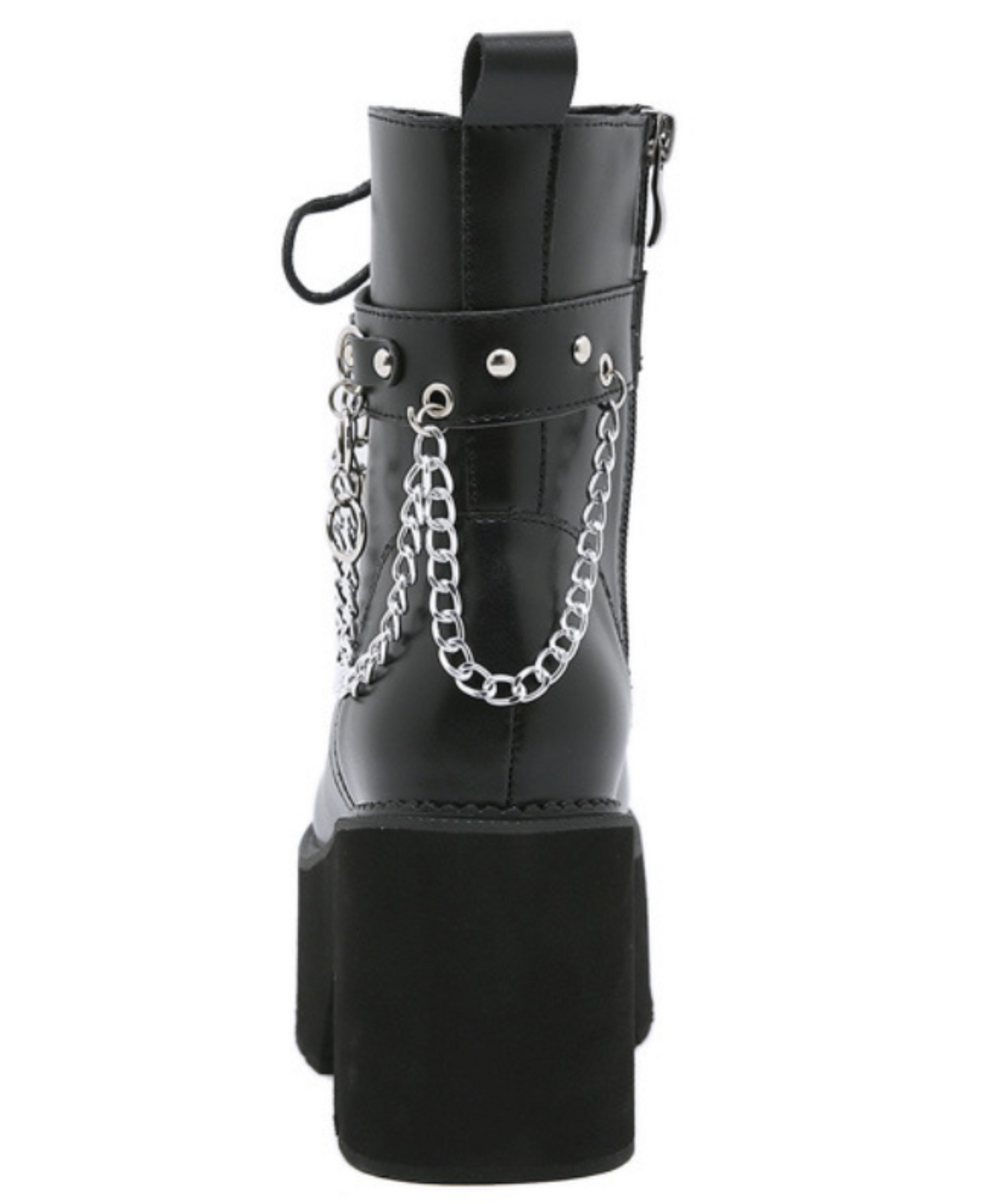hanging chain design zip up boots EN2314