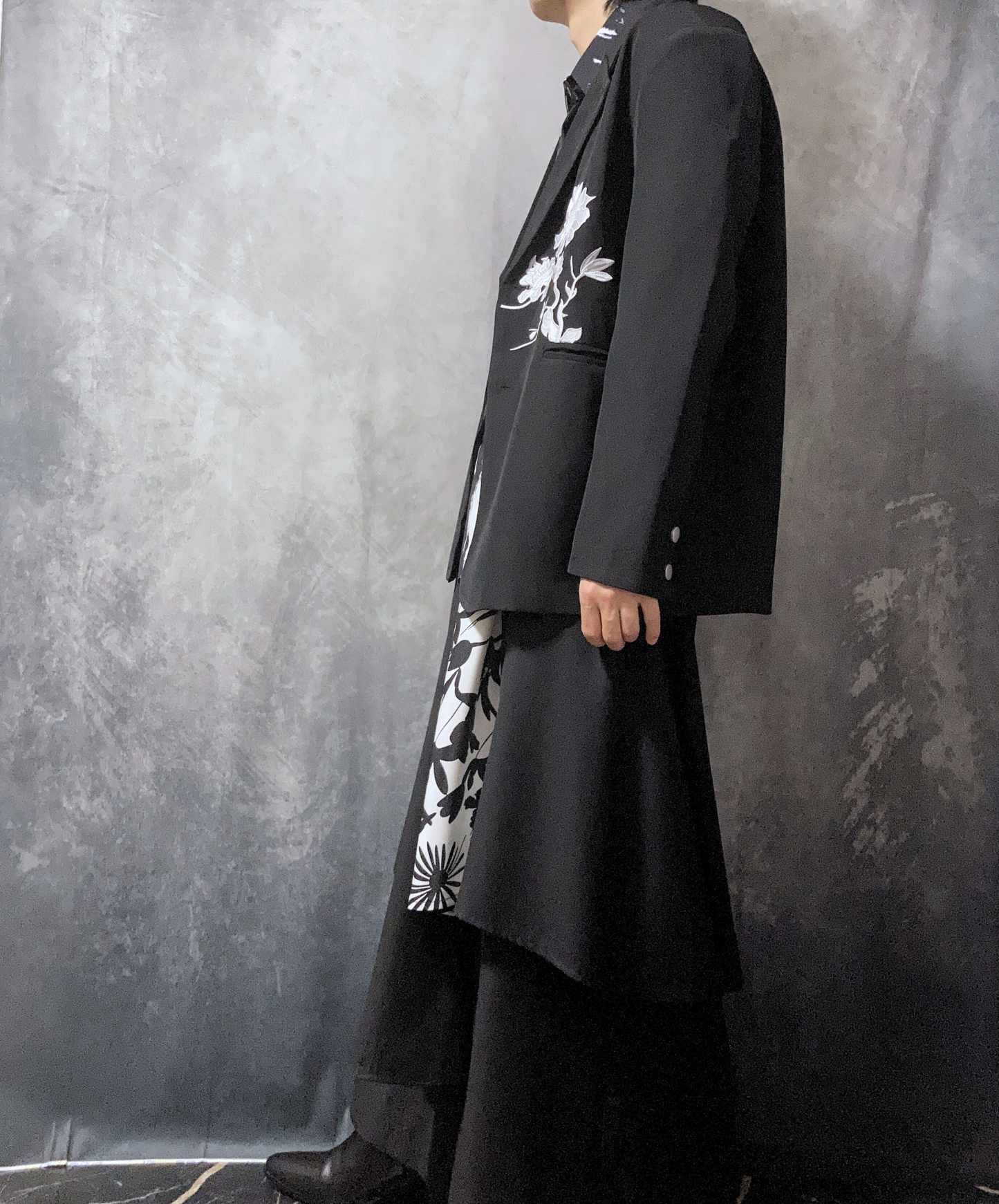 【style60】dark mode outfit set EN1863(jacket + shirt + pants set)