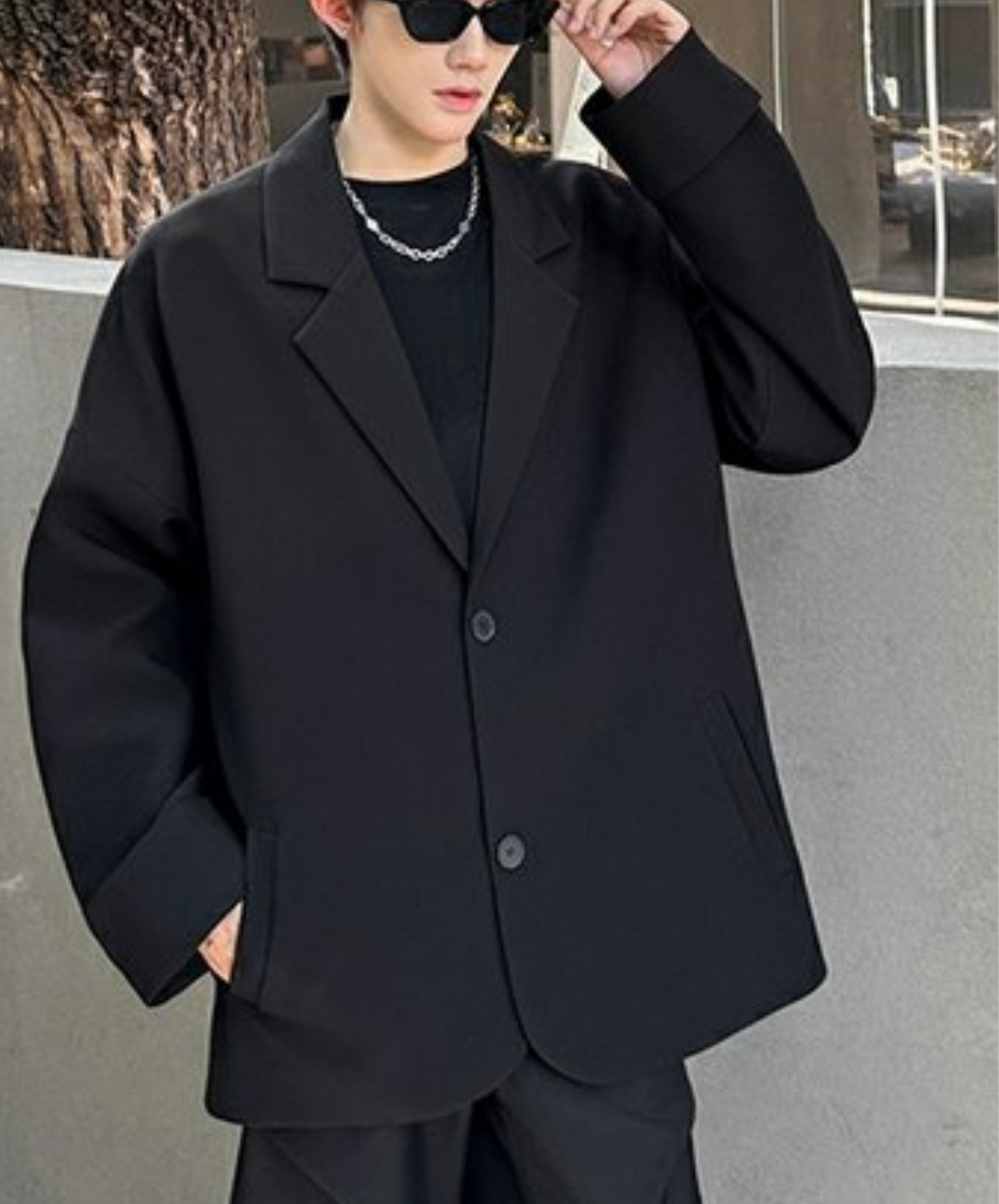 drop shoulder simple jacket EN2457