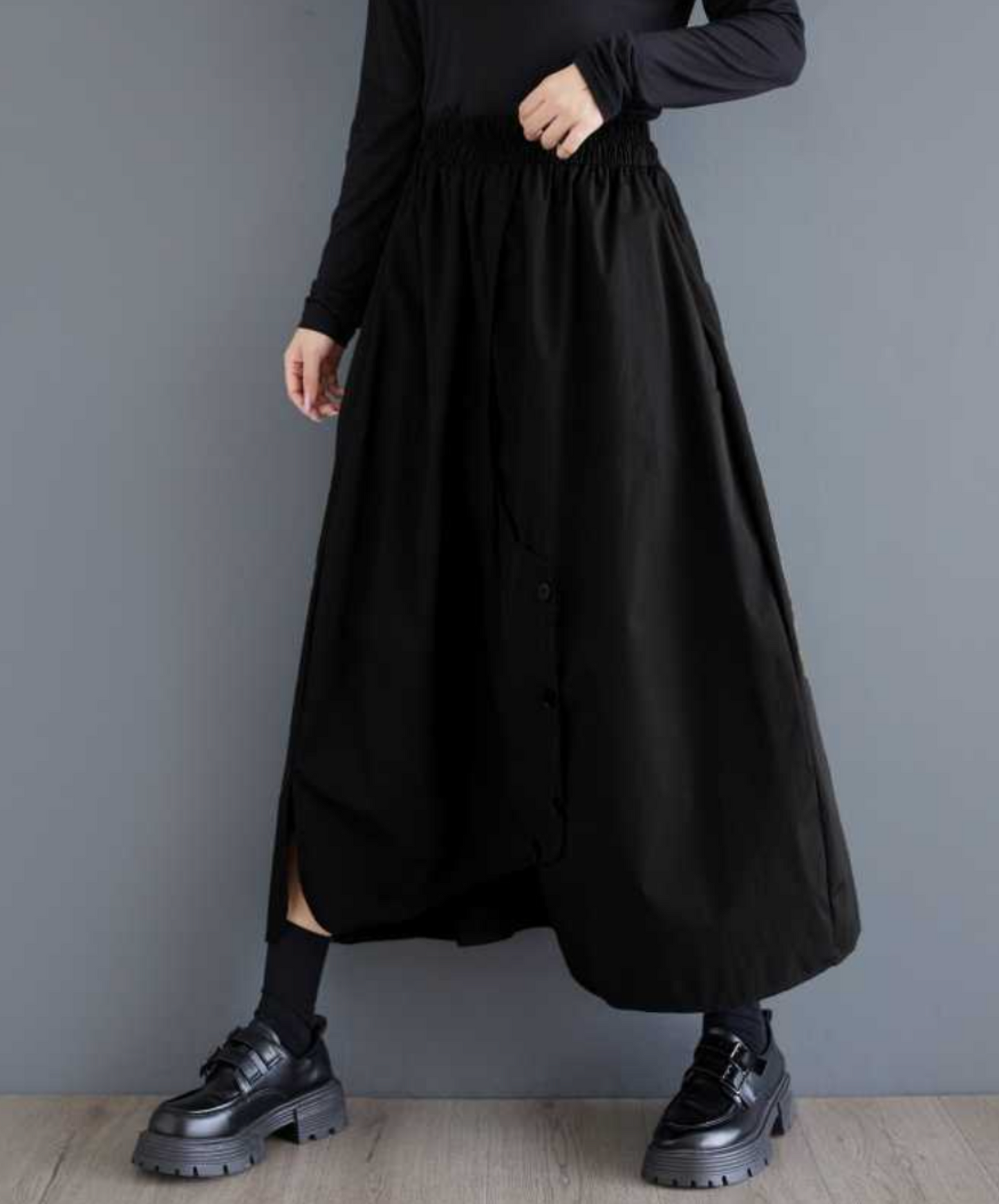Irregular button design a-line skirt EN2291