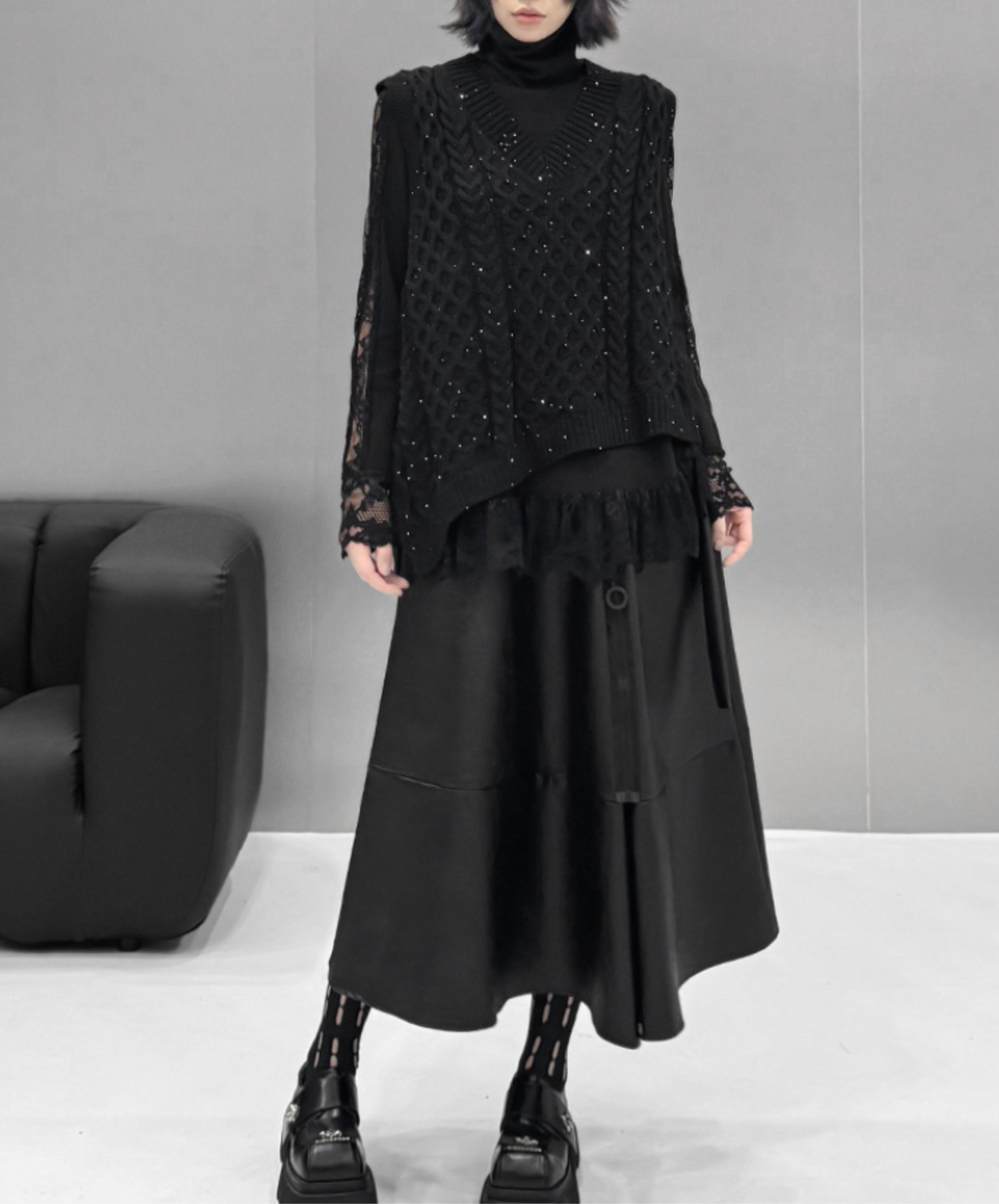 lace line frills t-shirt EN2446