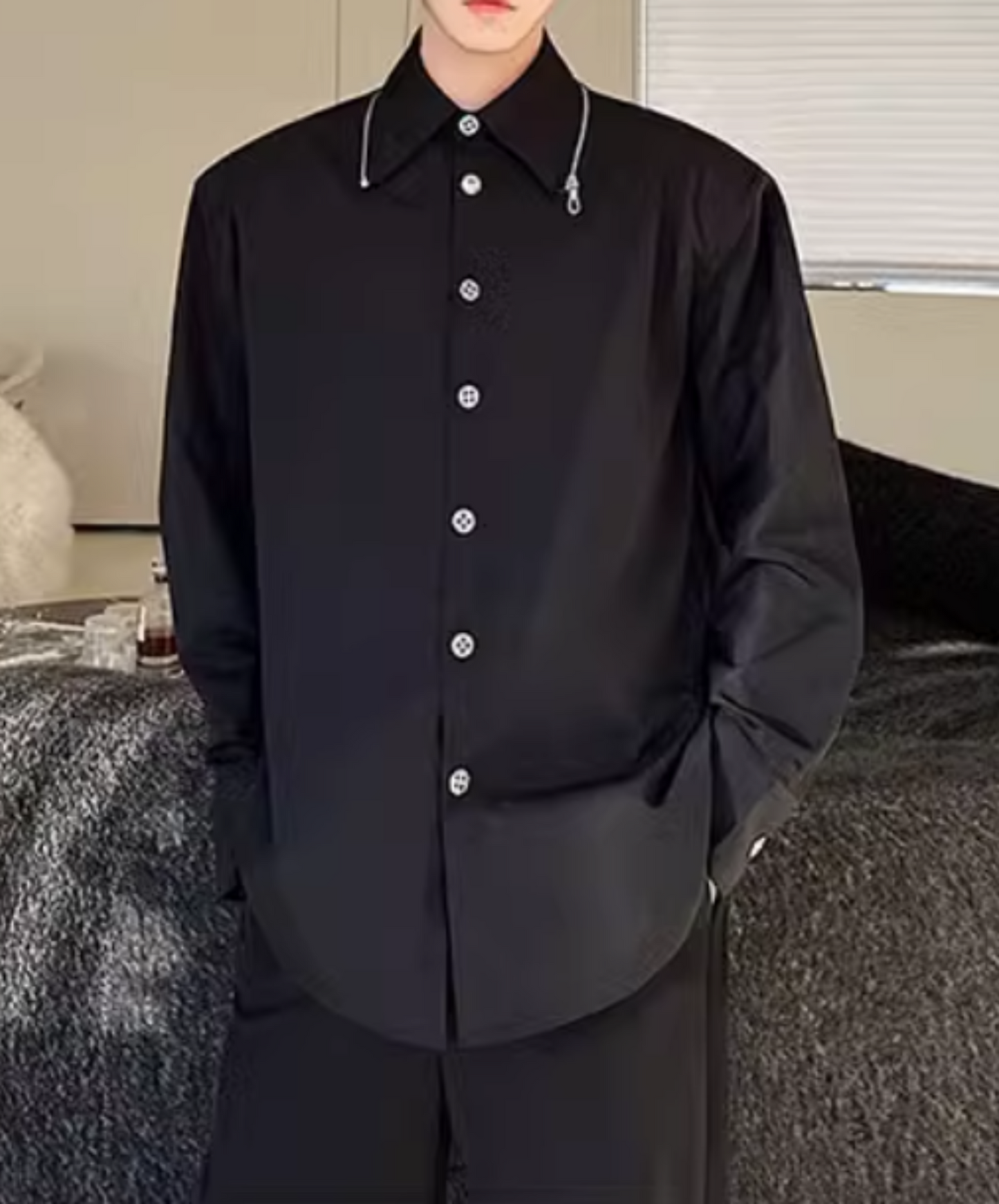 collar zip shirt EN1856