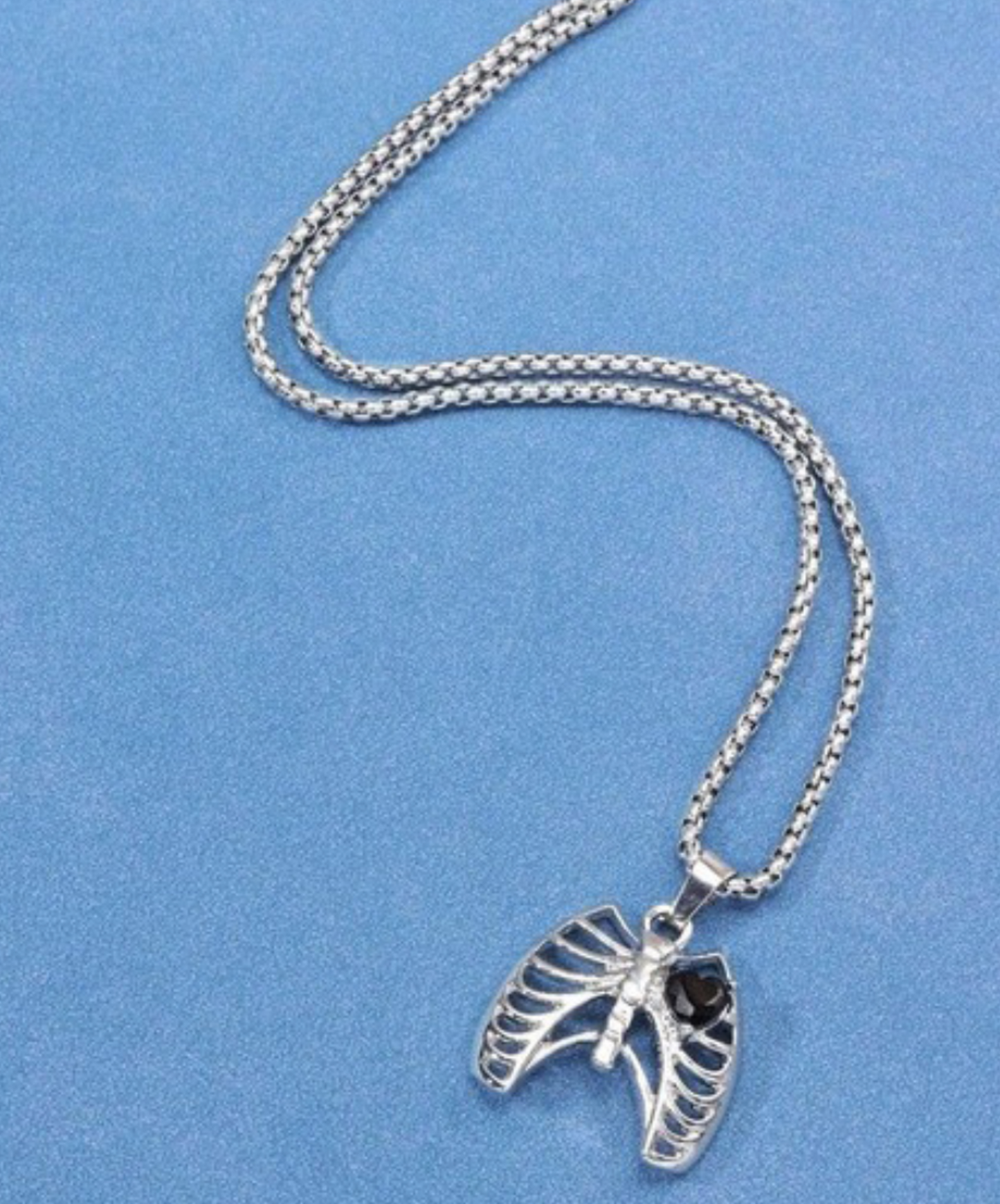 lung and heart silver necklace EN2278