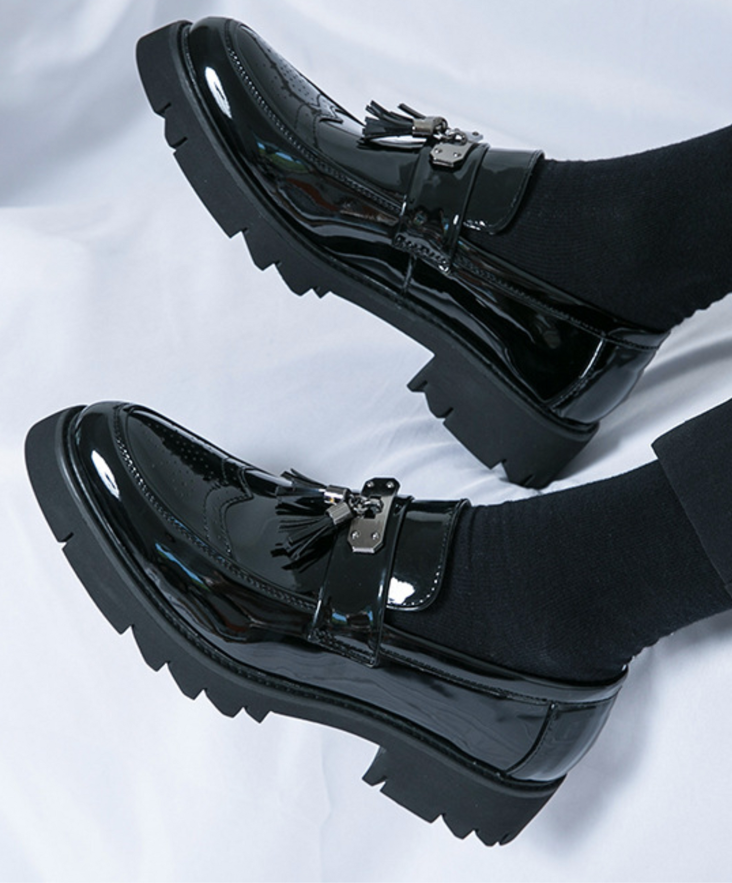 enamel-like tassel shoes EN2358