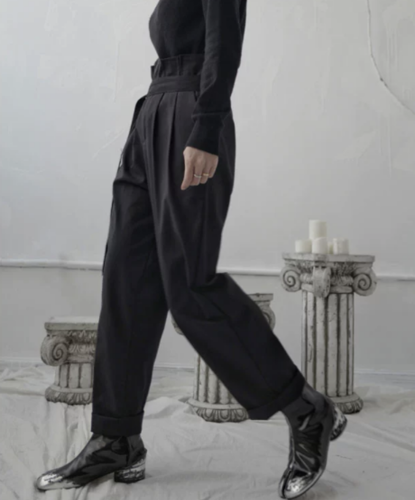 dark high waist pants EN1073