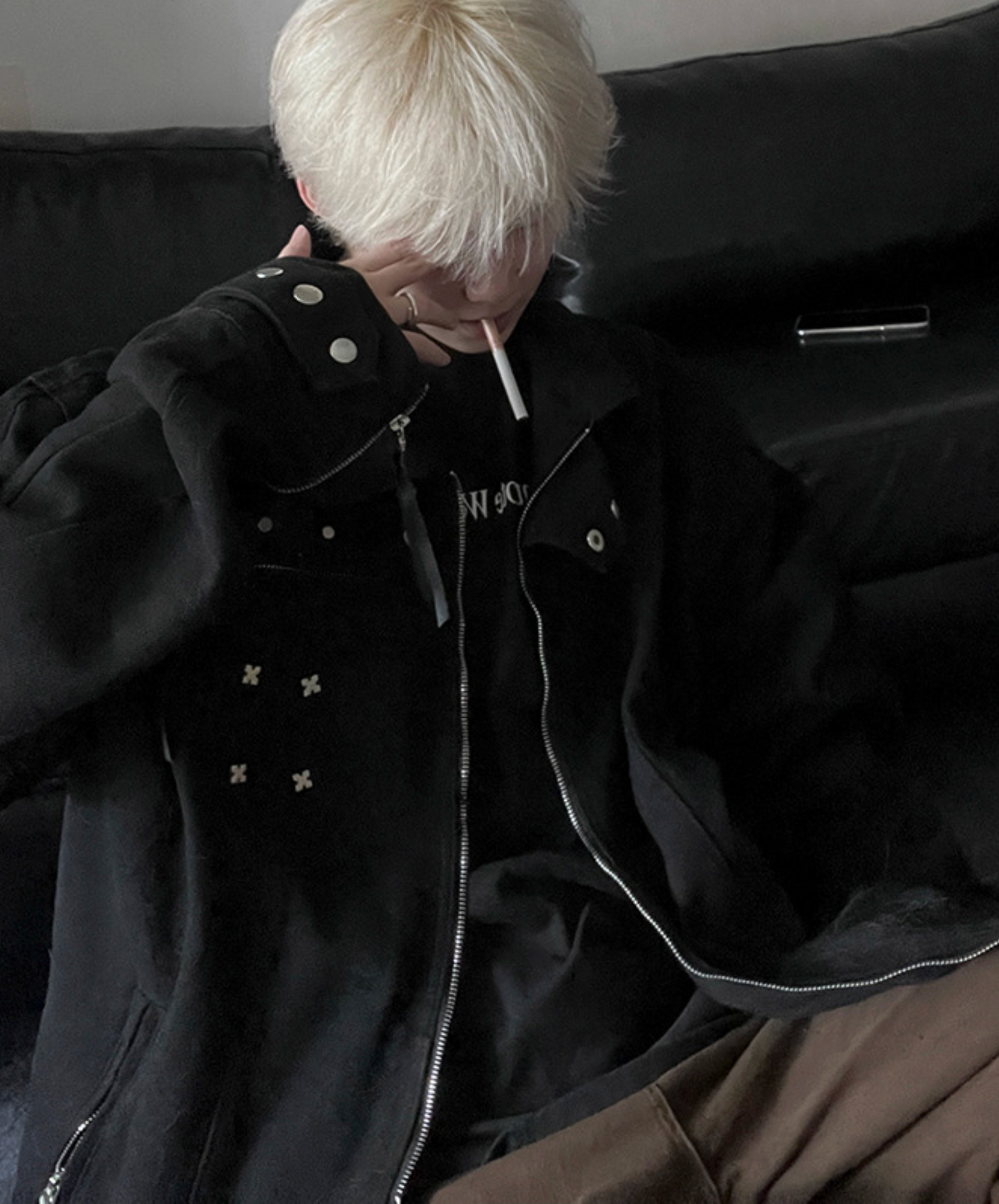 american retro black denim jacket EN2439