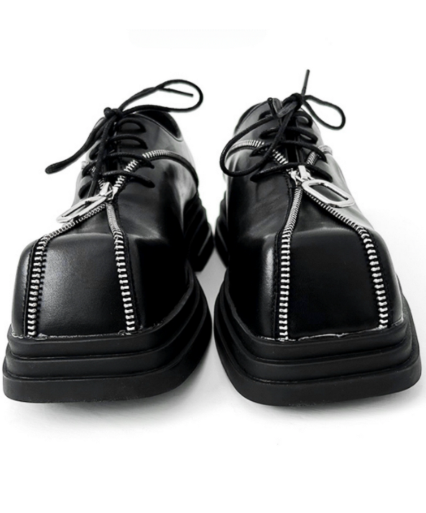 square head punk zipper design shoes EN1921