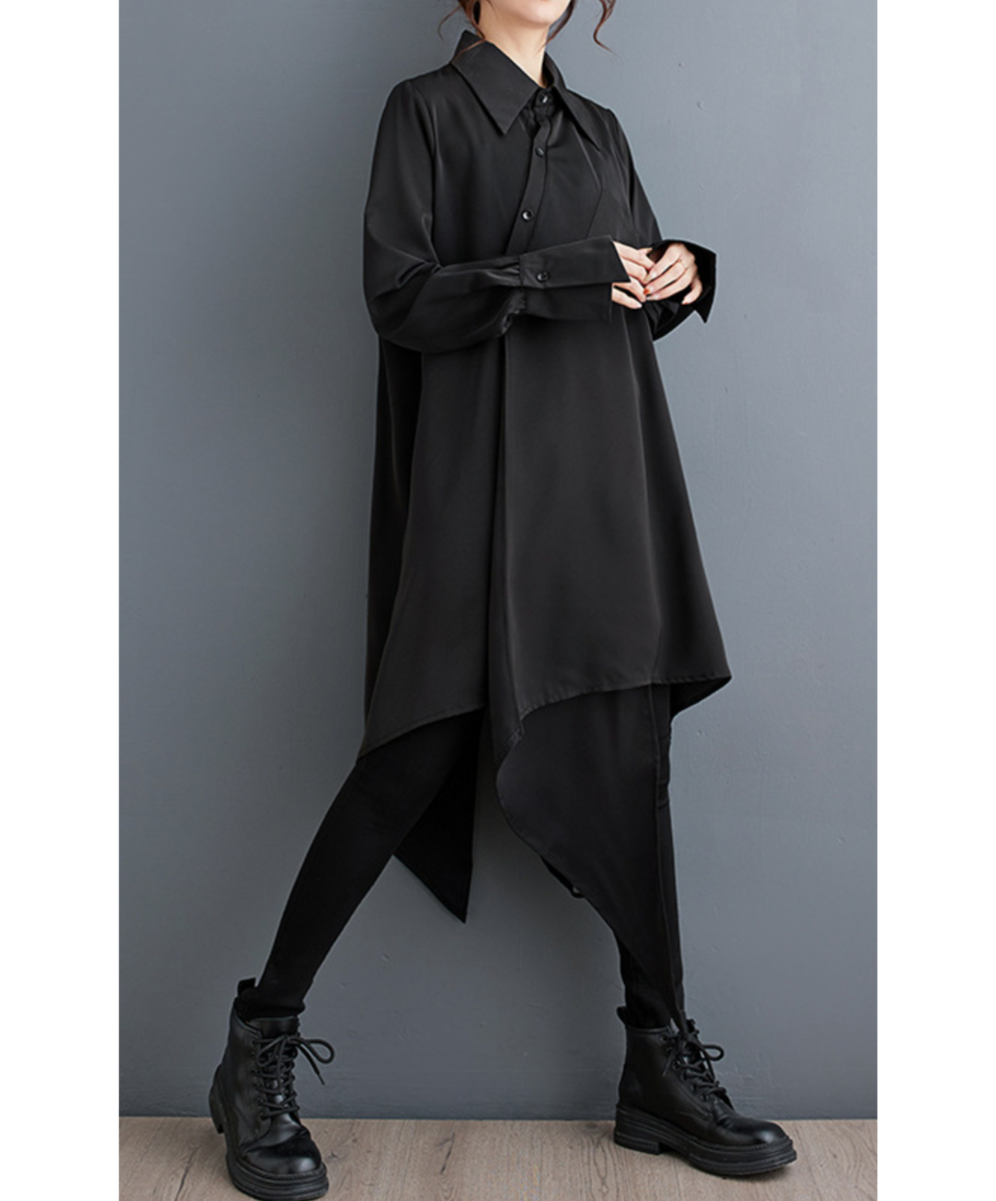 asymmetric irregular design dress long shirt EN1659