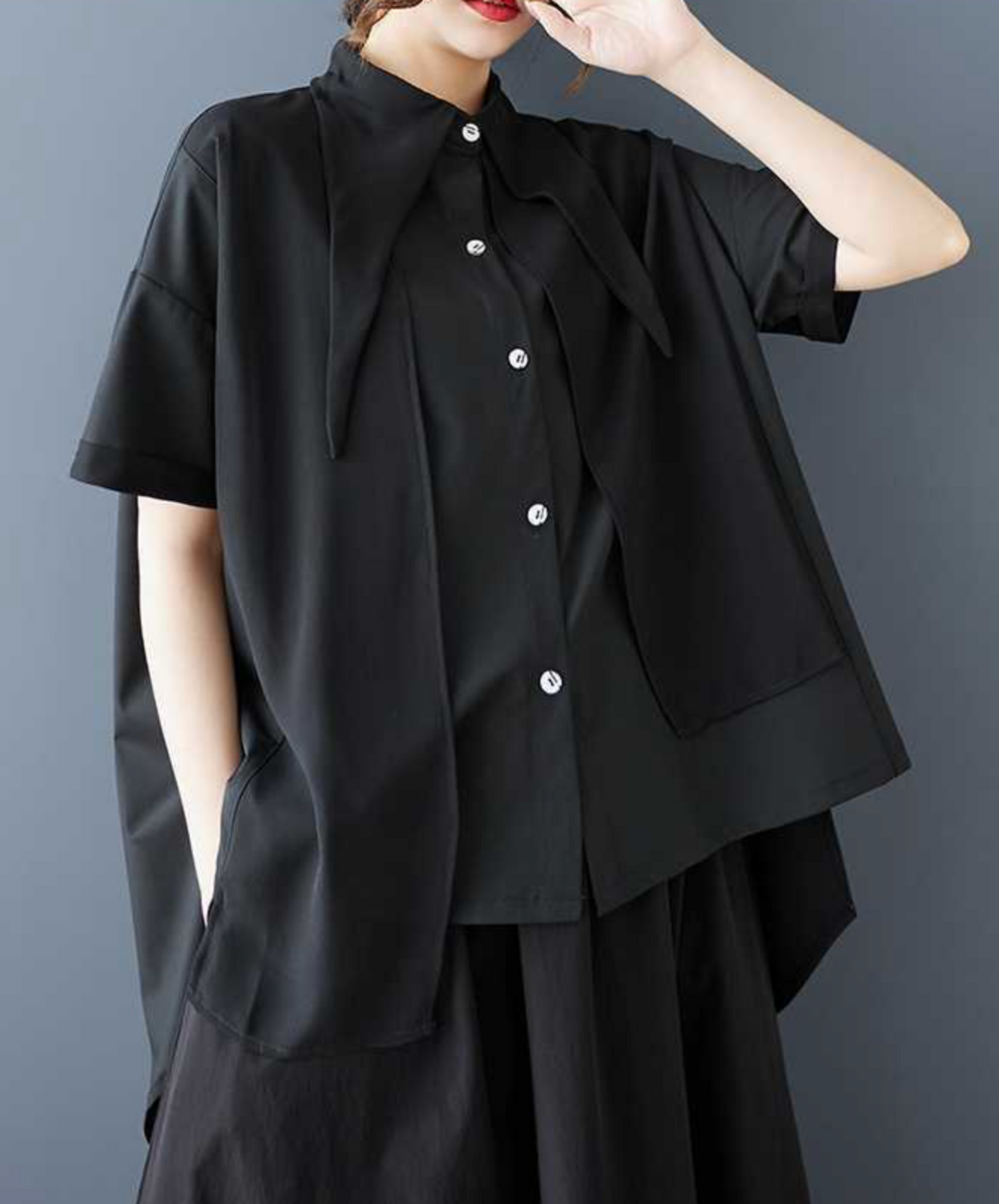 special collar design short sleeves shirt EN2277
