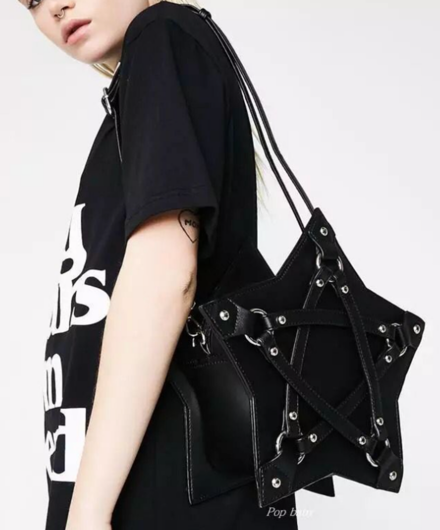 dark pentagram motif bag EN2300