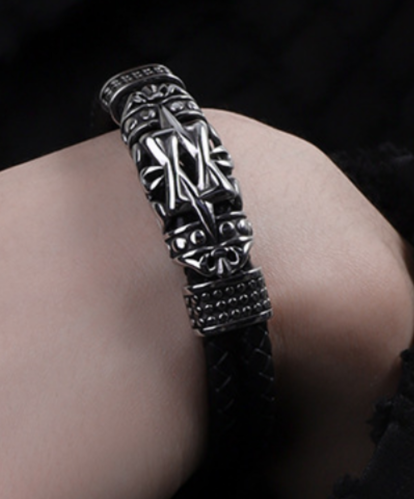 hexagram motif mixed materials bracelet EN2297