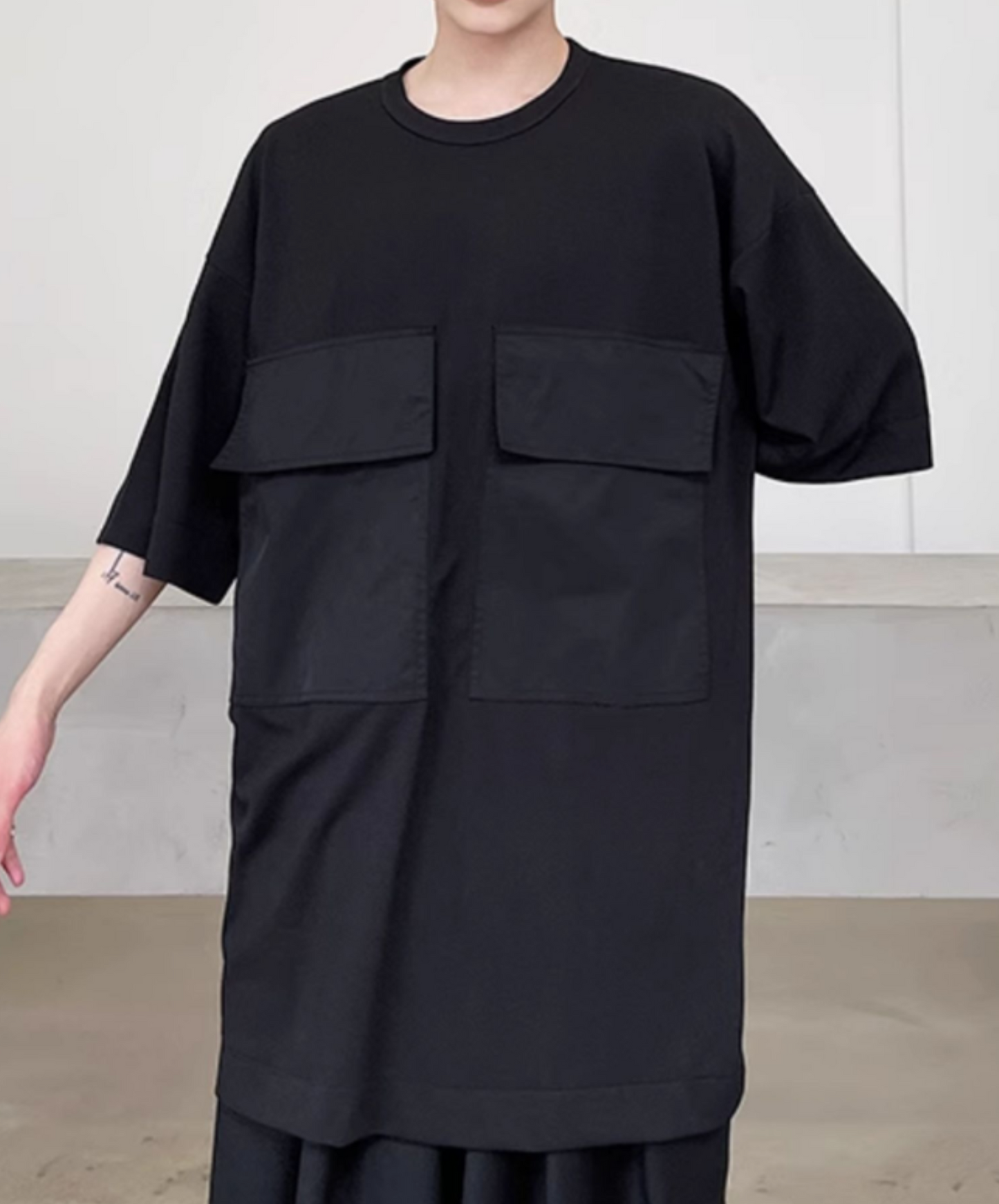 super big pocket long t-shirt EN2110