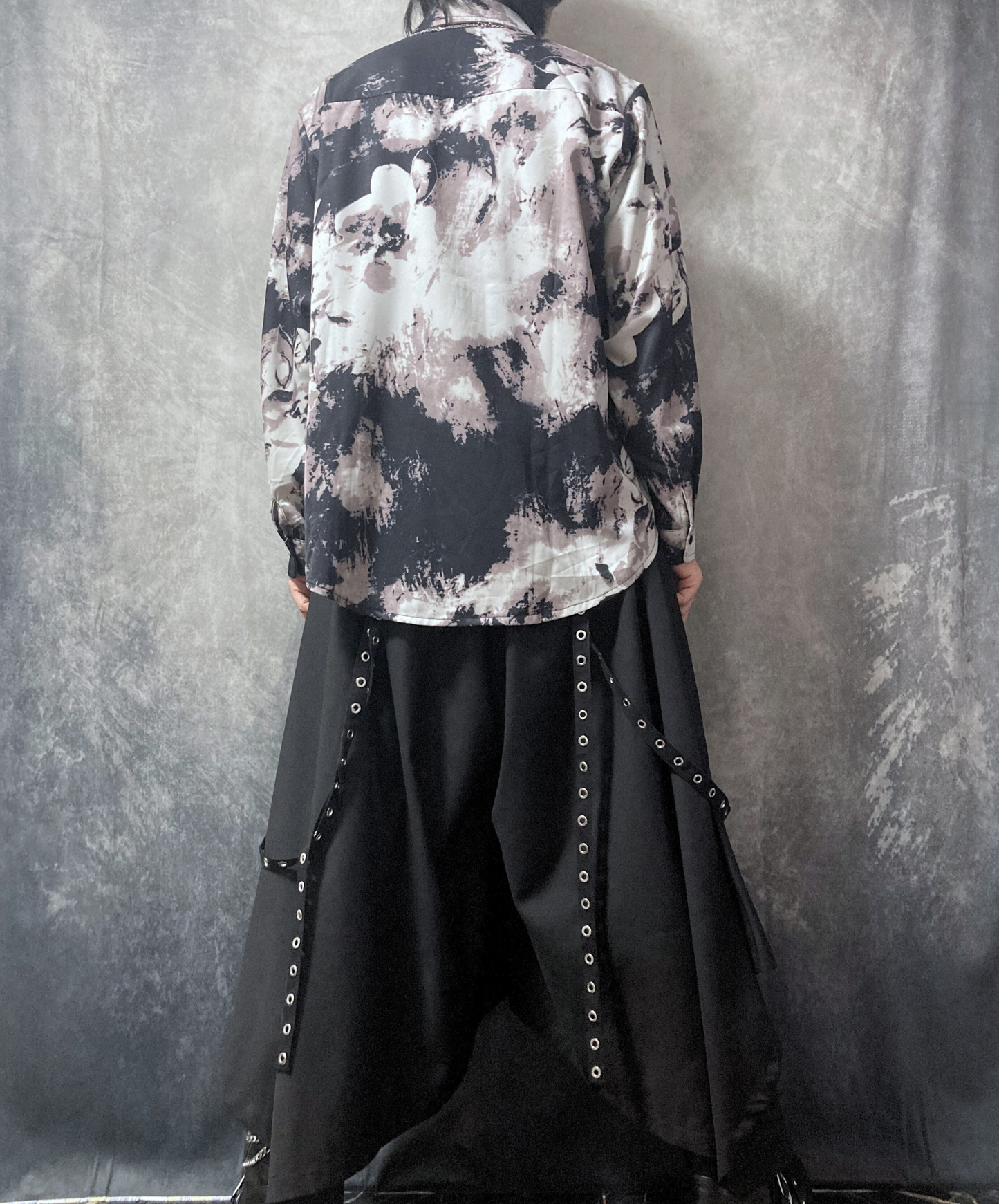 【style53】dark mode outfit set EN1850(shirt+ pants+ boots set)