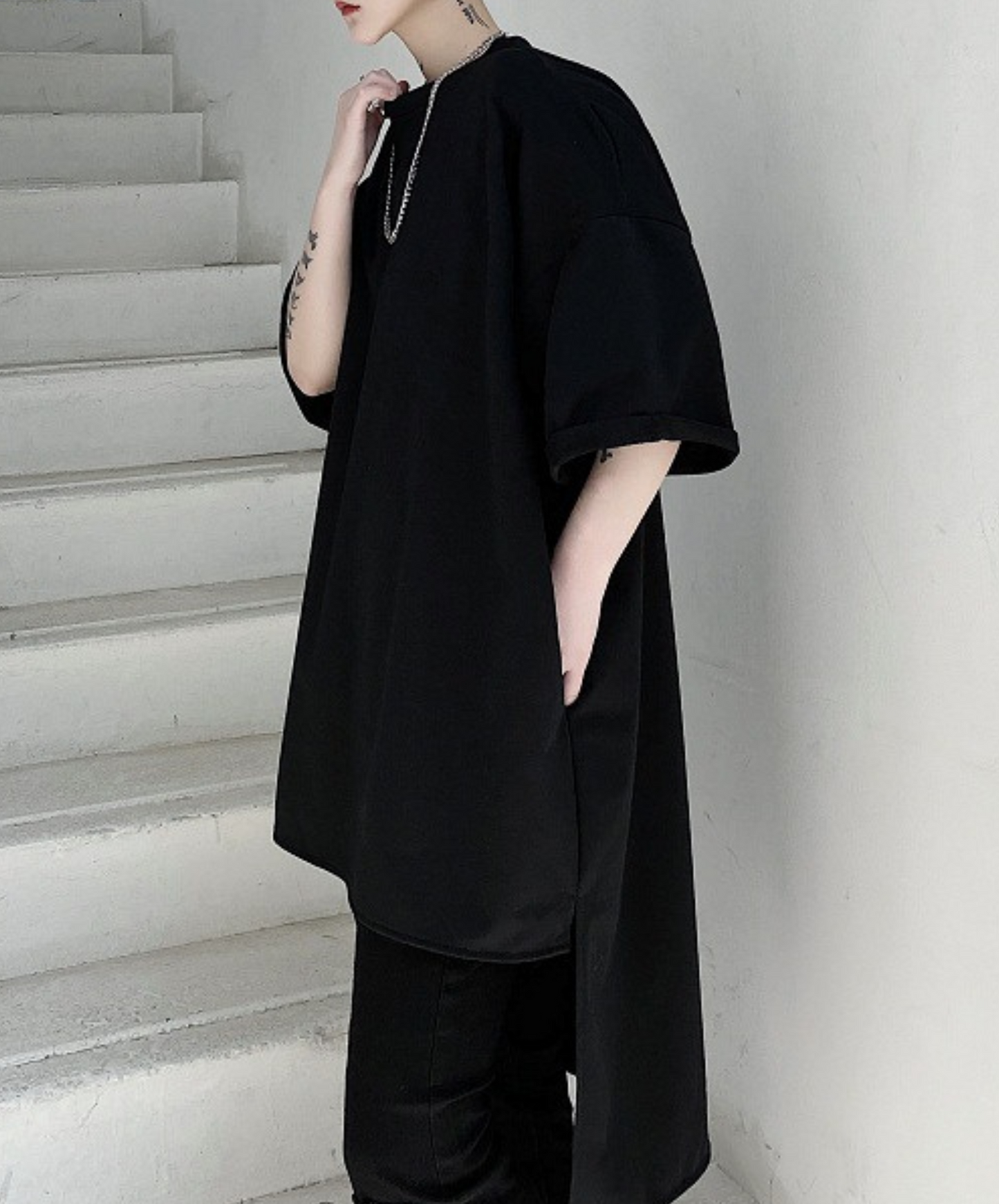 dark back long t-shirt EN1003
