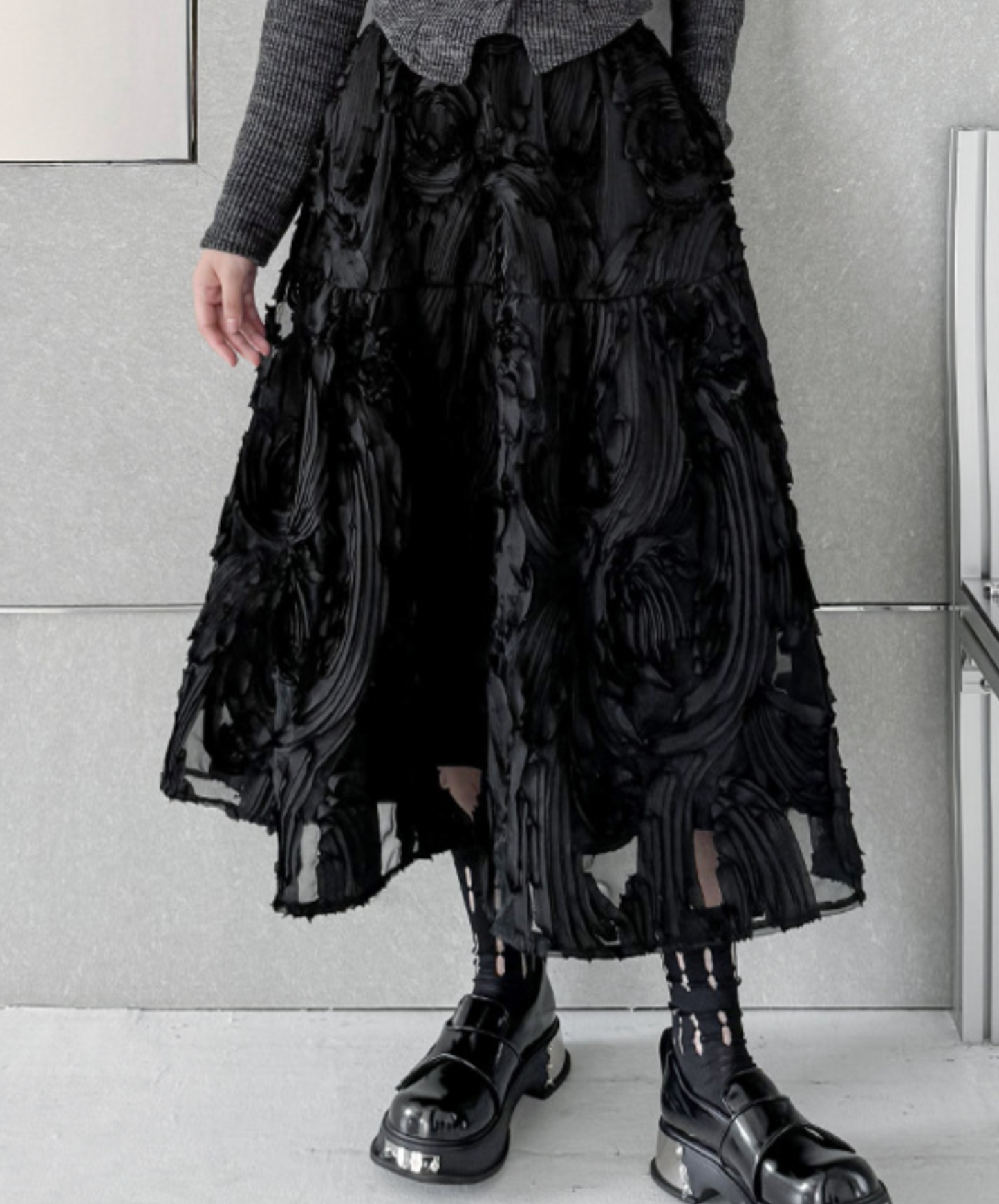 unique three-dimensional design skirt EN2275