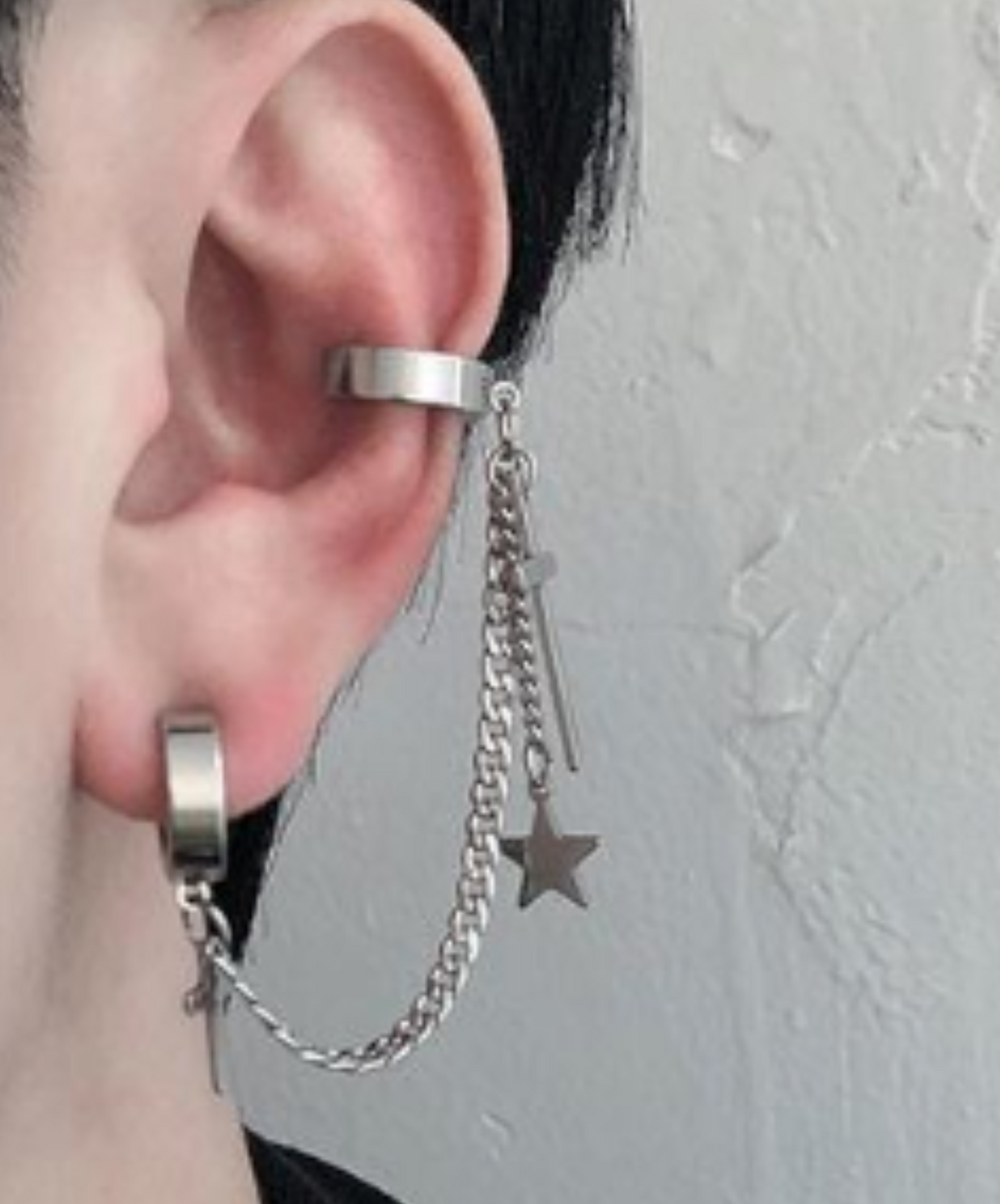 star and cross double ear cuff EN1961