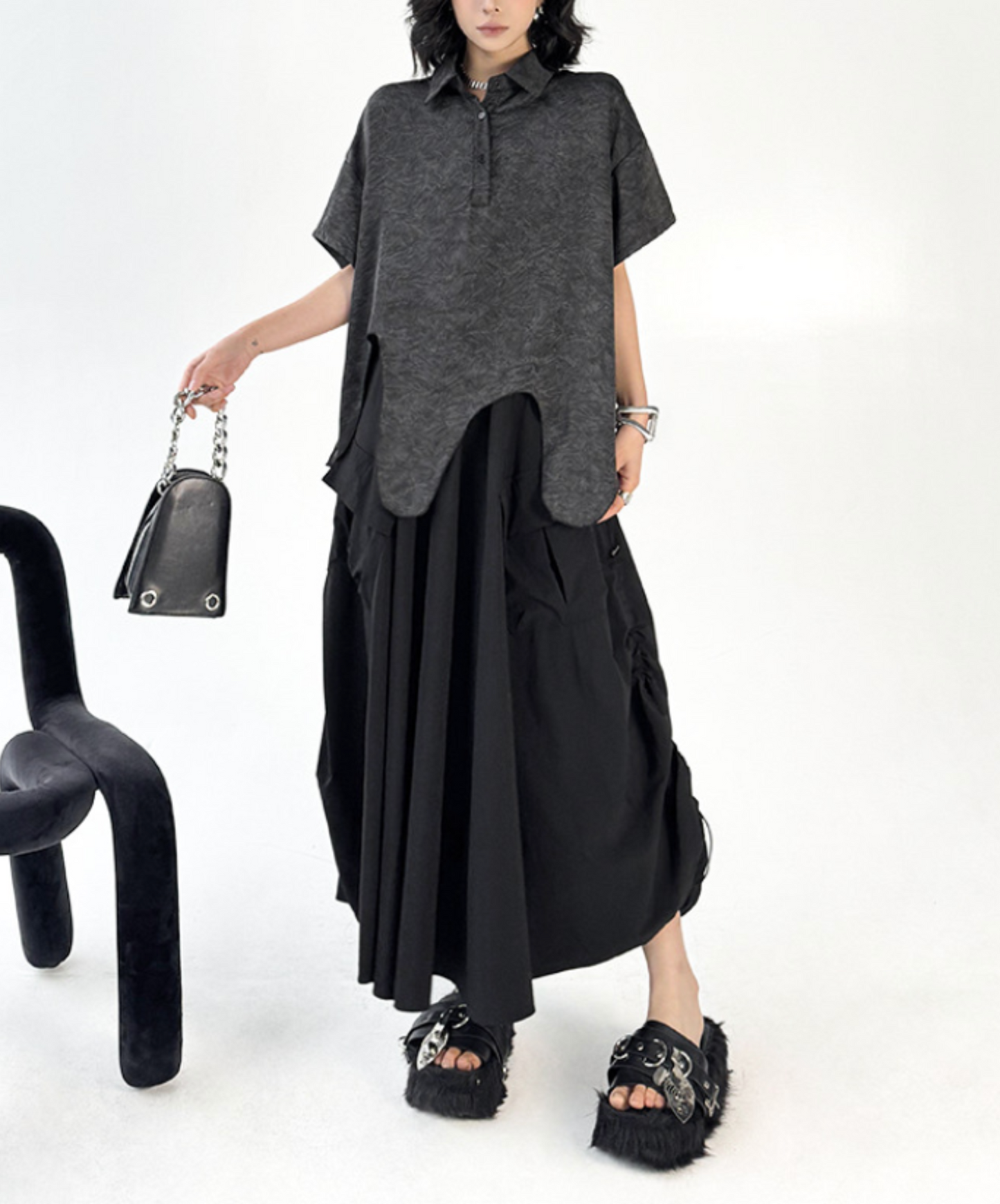 3d pocket side browsing wide pants EN2321