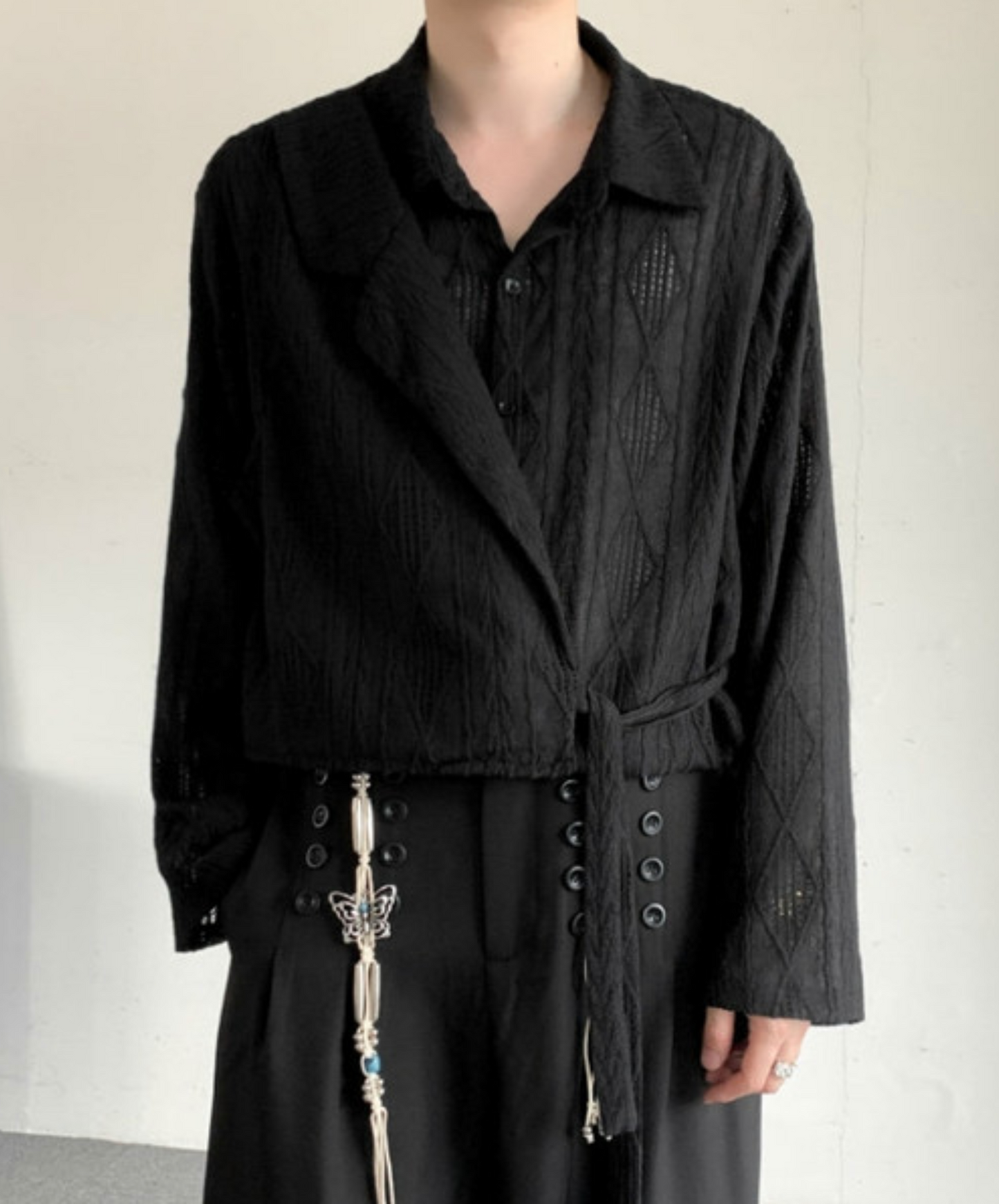 chinese style strap jacquard shirt EN2369