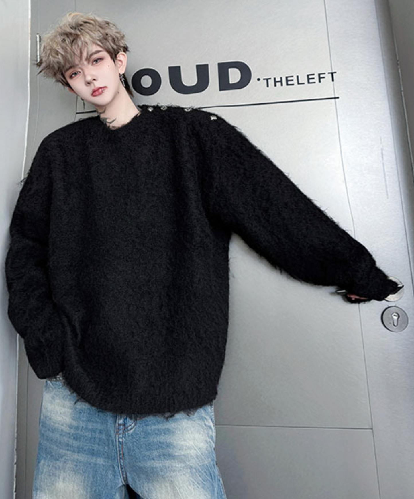 brushed knit pullover sweater EN2458