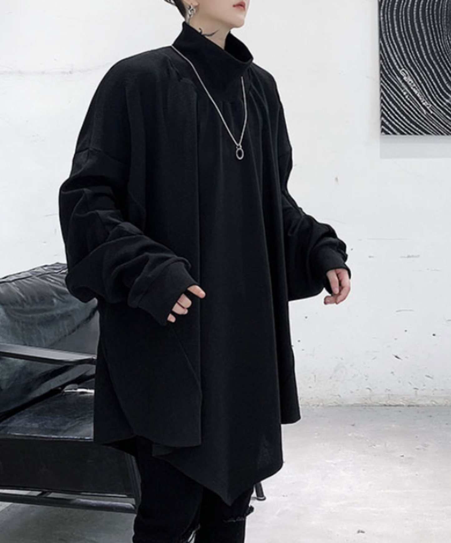 【style26】dark mode outfit set EN983( sweatshirts + skirt set)