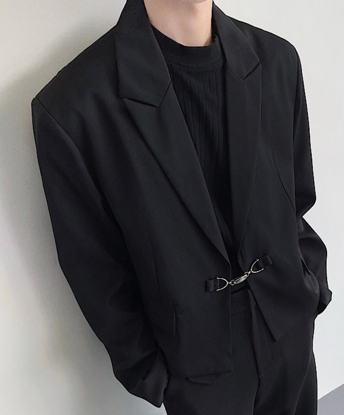 silver buckle loose jacket EN2472