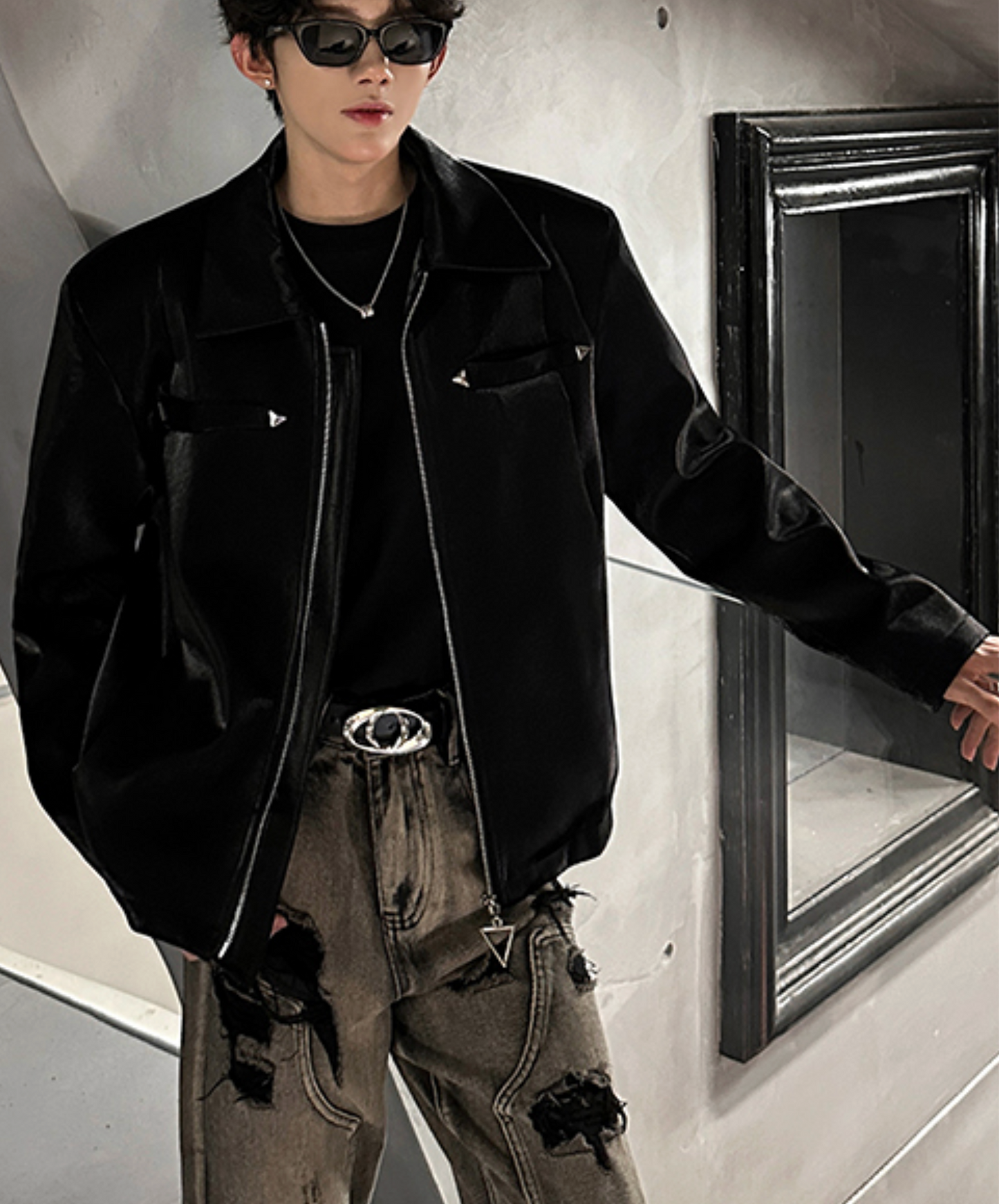 triangle charm zipper jacket EN2473