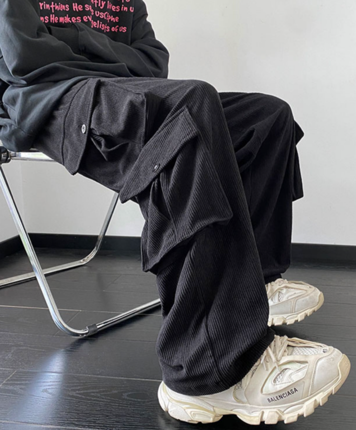 multi-pocket corduroy cargo pants EN2348