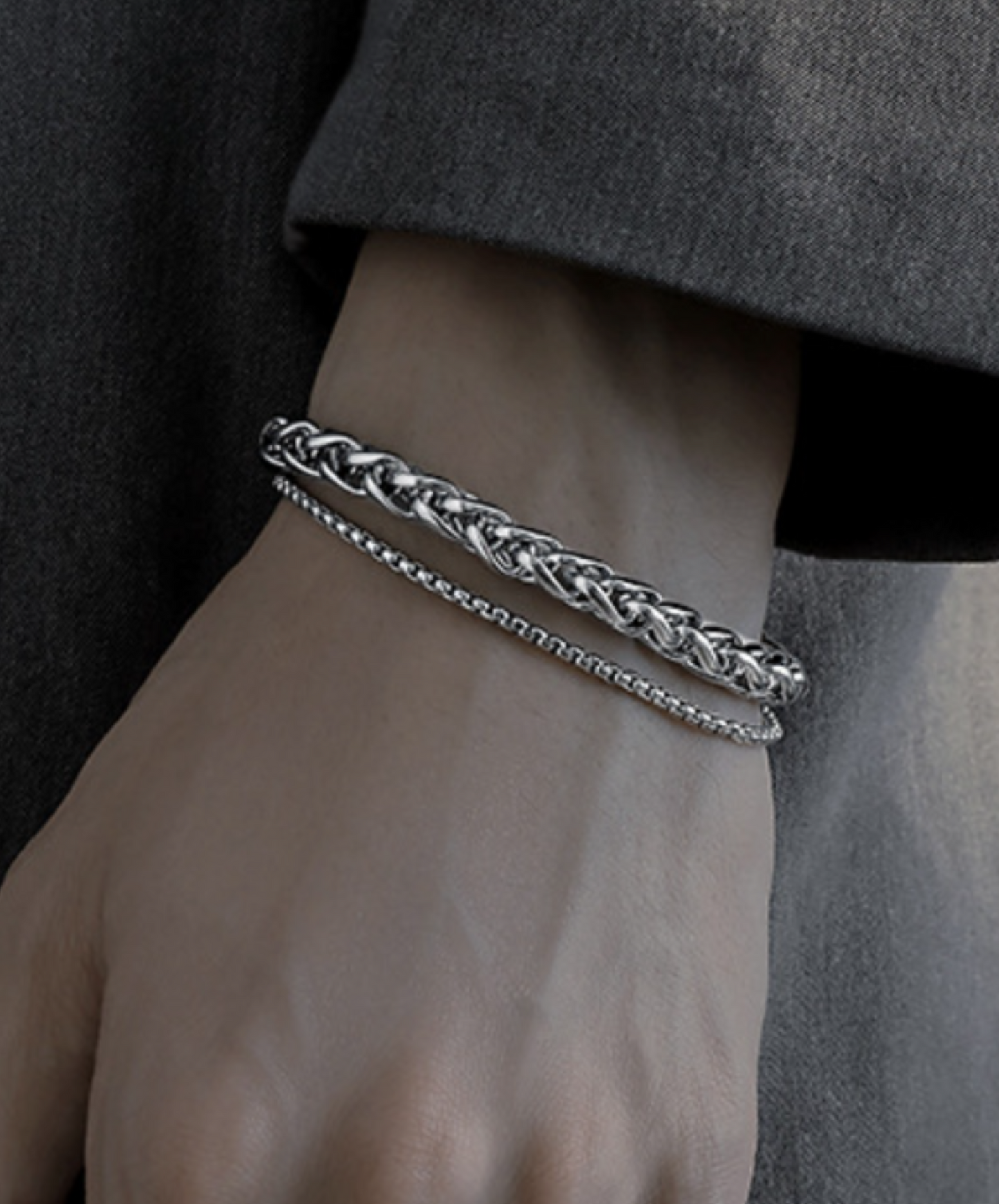 retro keel motif double bracelet EN1596