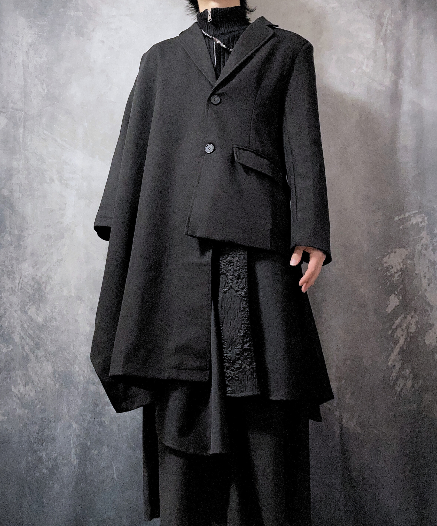 【style62】dark mode outfit set EN1877(jacket + sweater + pants set)