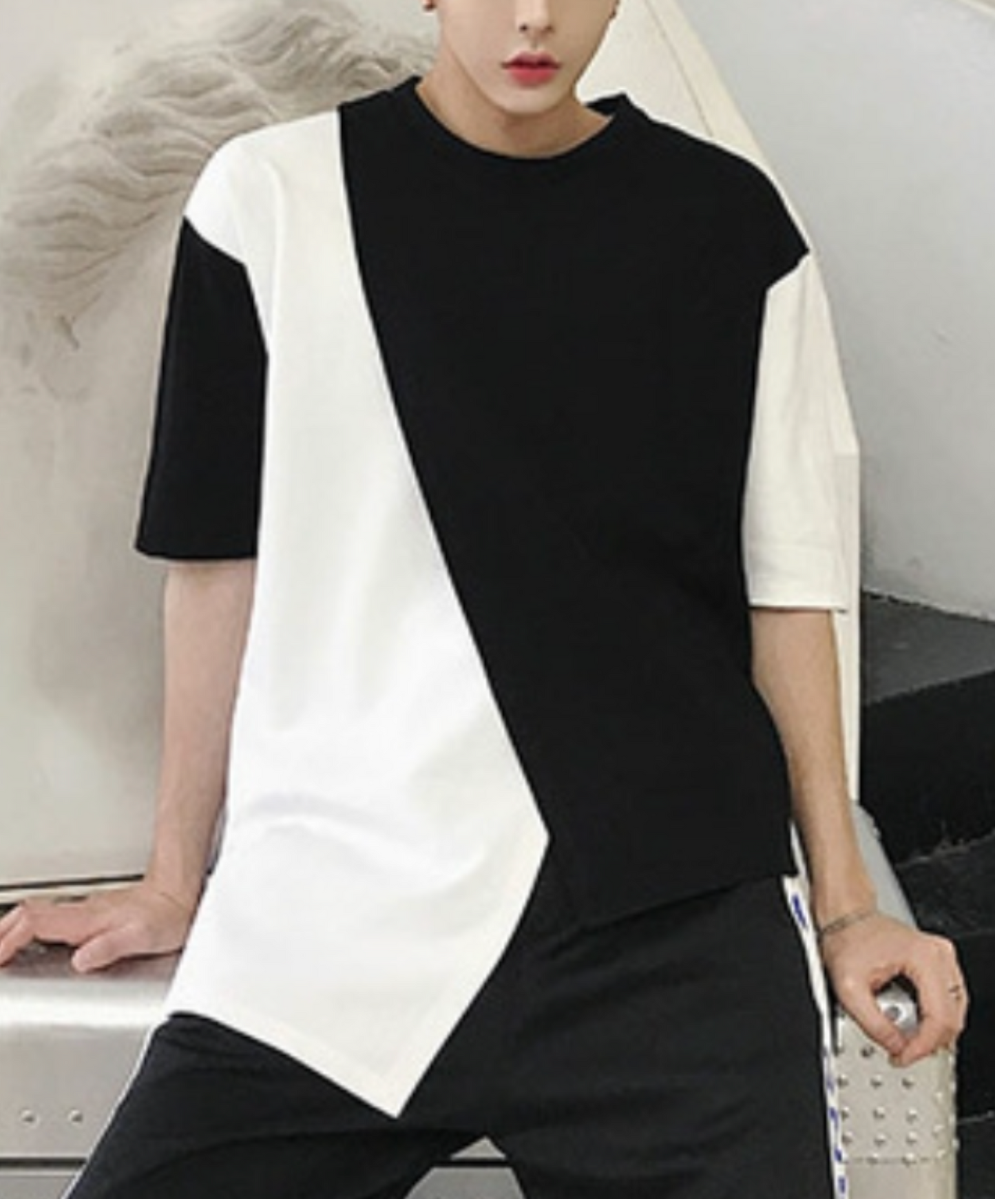 Irregular patchwork high contrast t-shirt EN2261