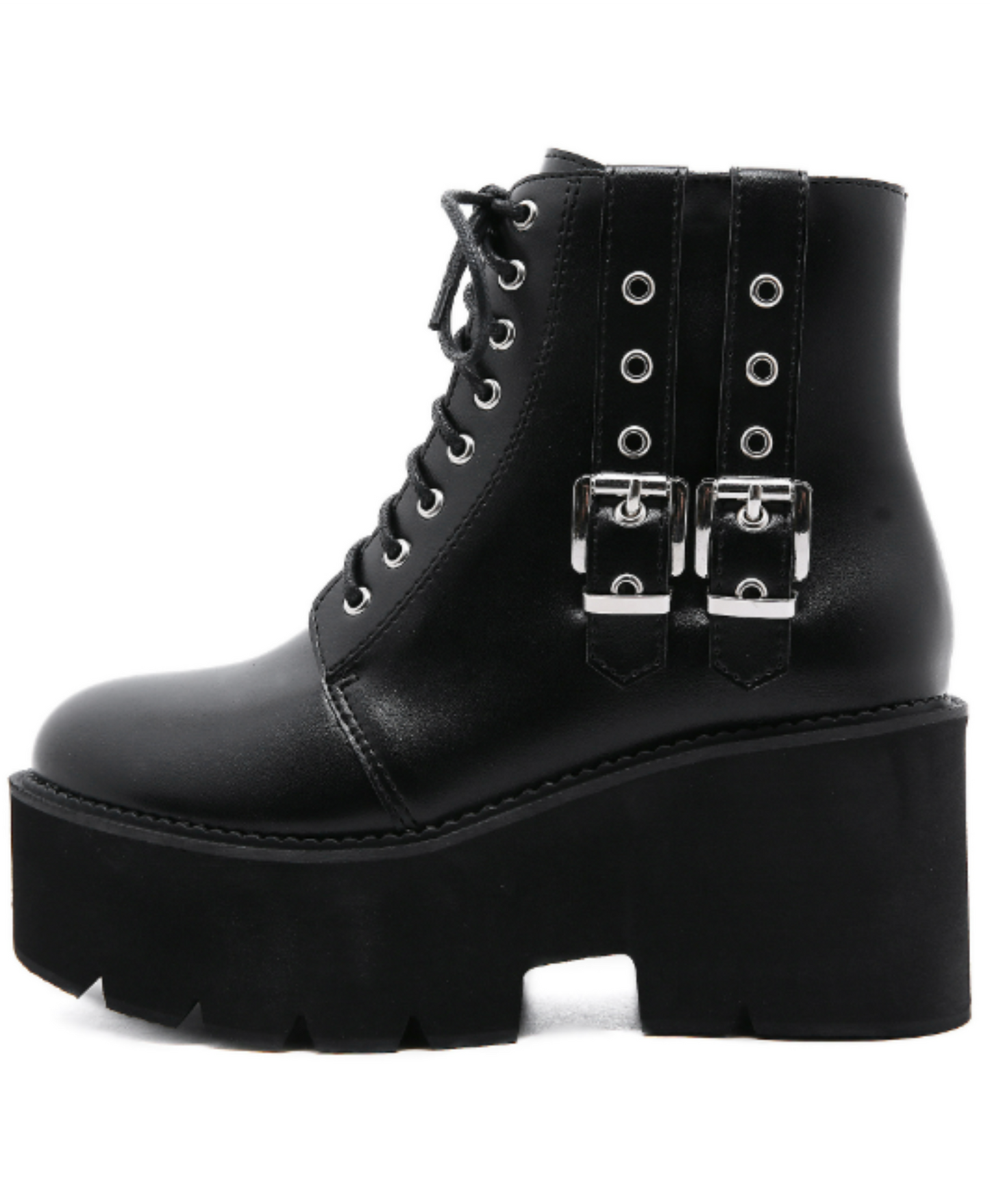 double buckle zip up boots EN1293