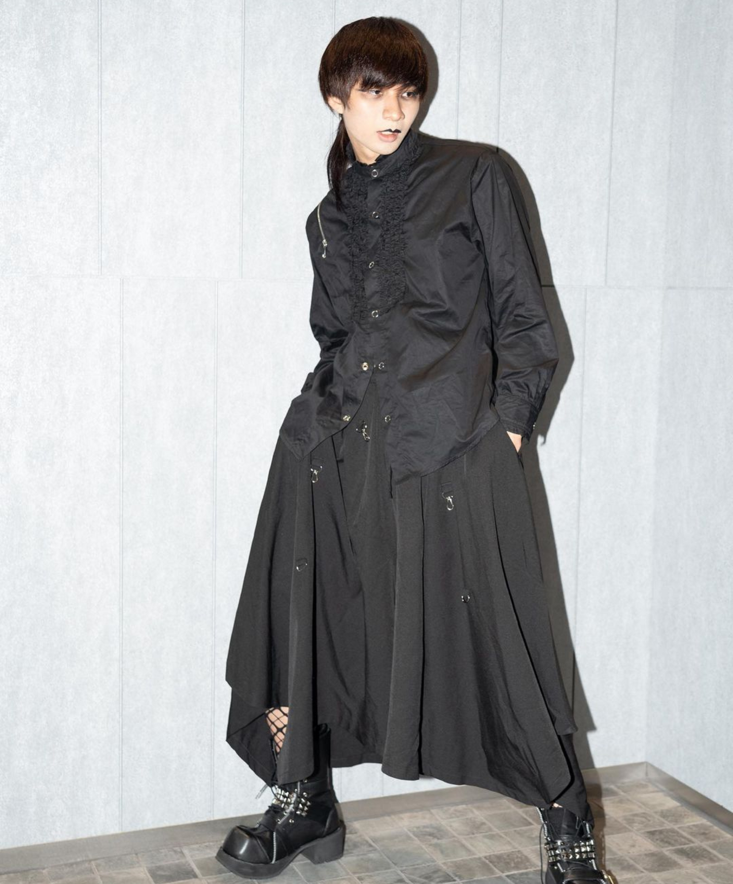 classical zip embellished shirt EN638