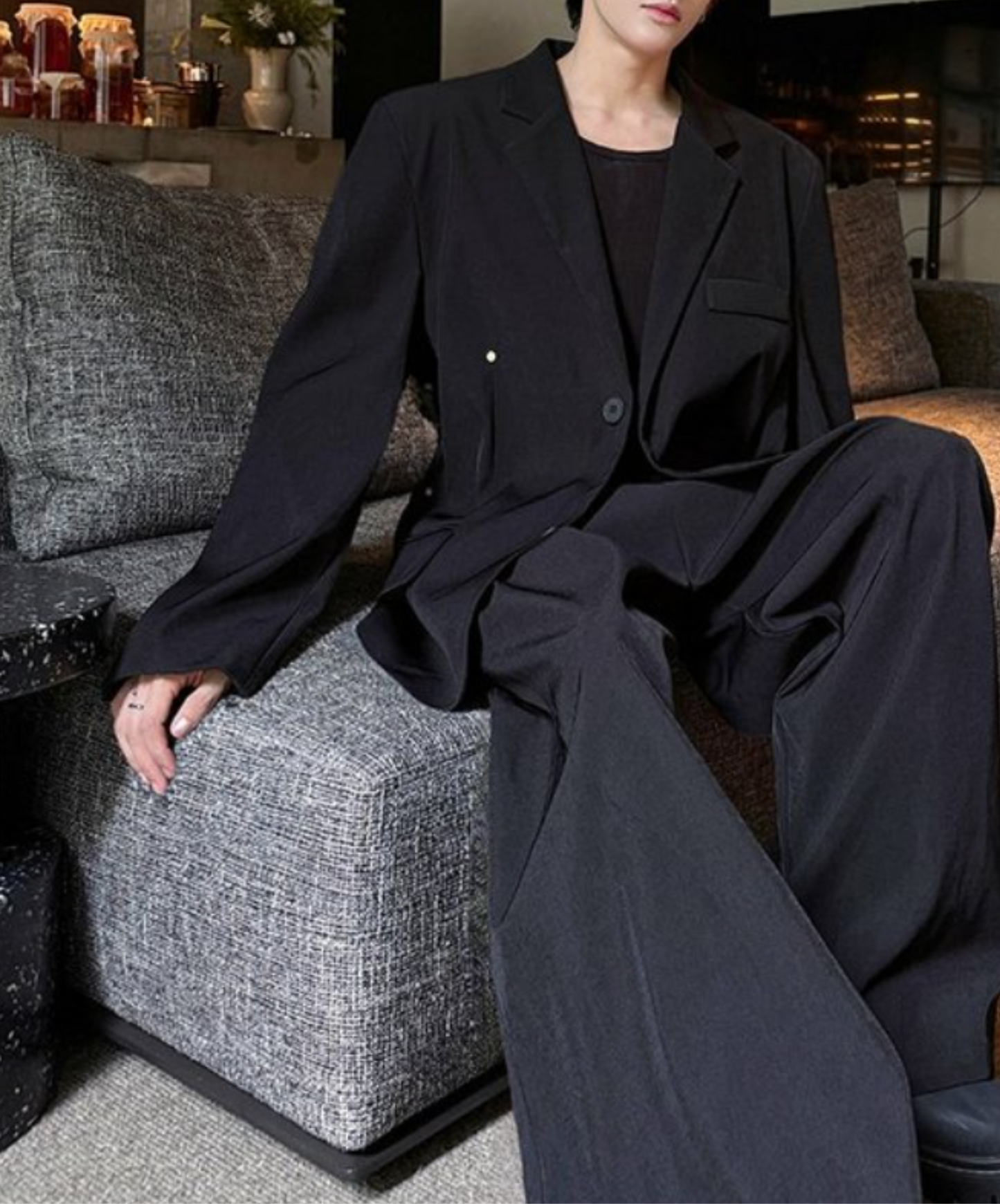 dark smooth texture jacket EN2308