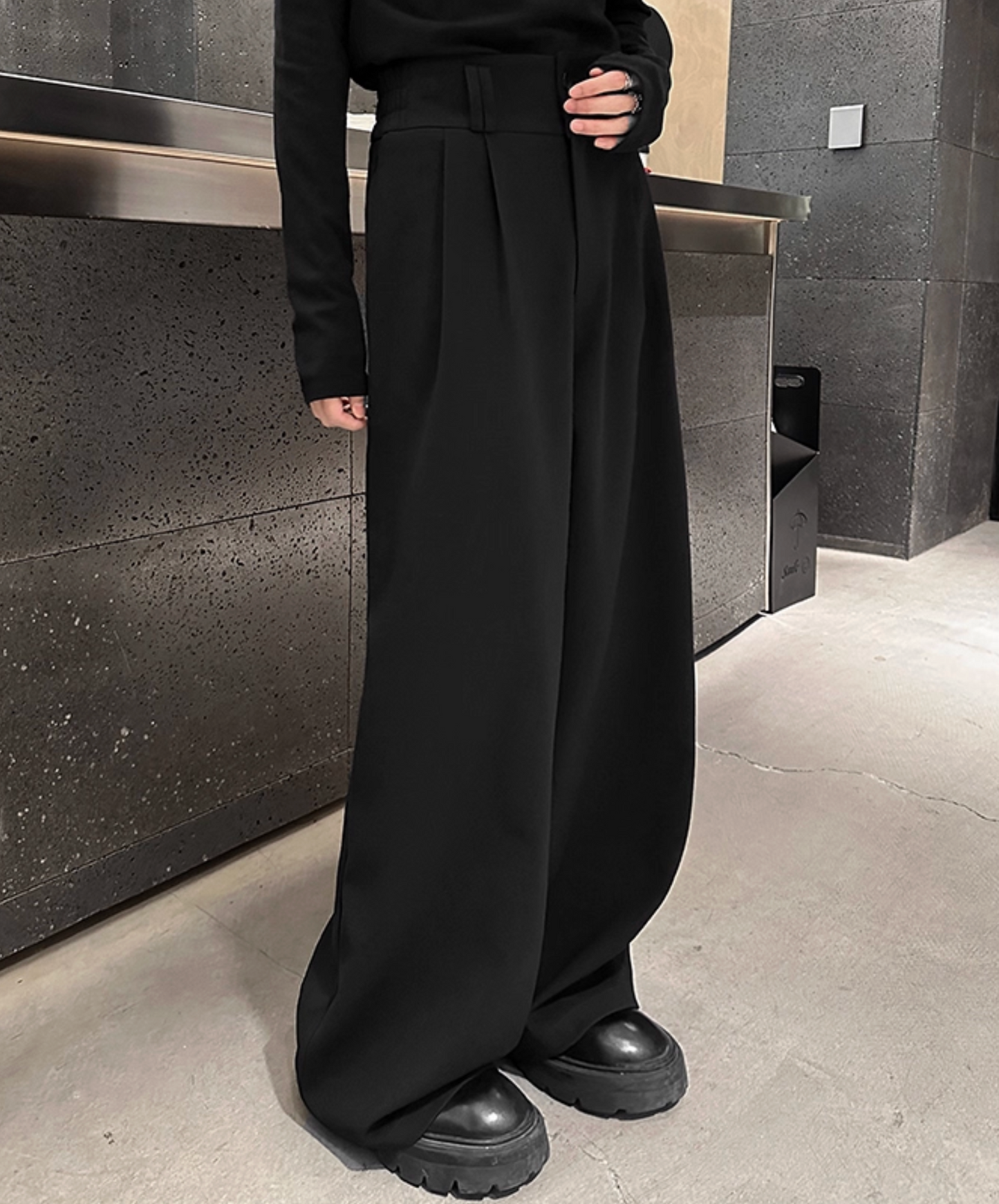 casual pleated wide pants EN2436