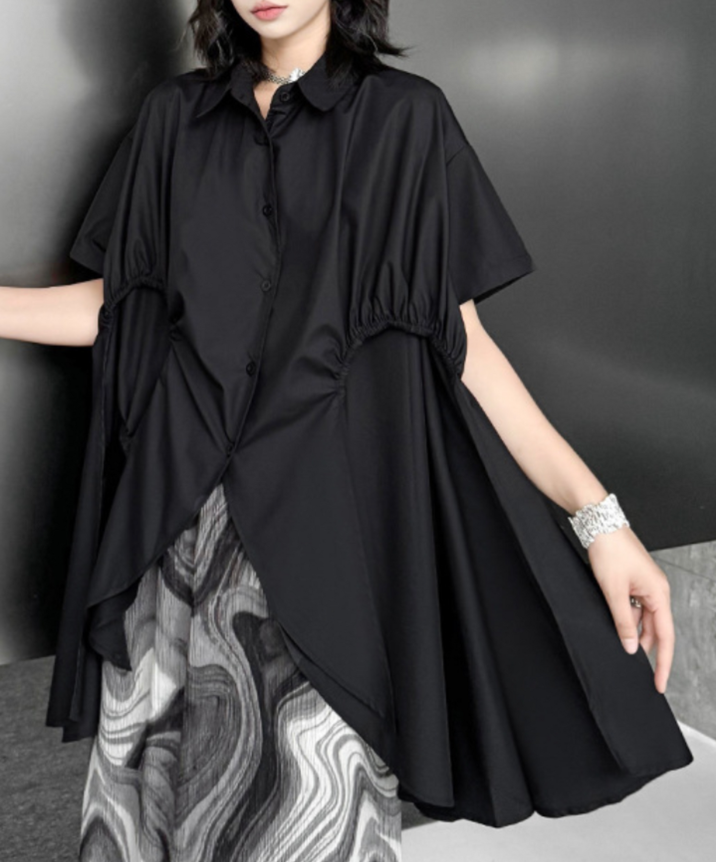 dark special browsing design long shirt EN2317