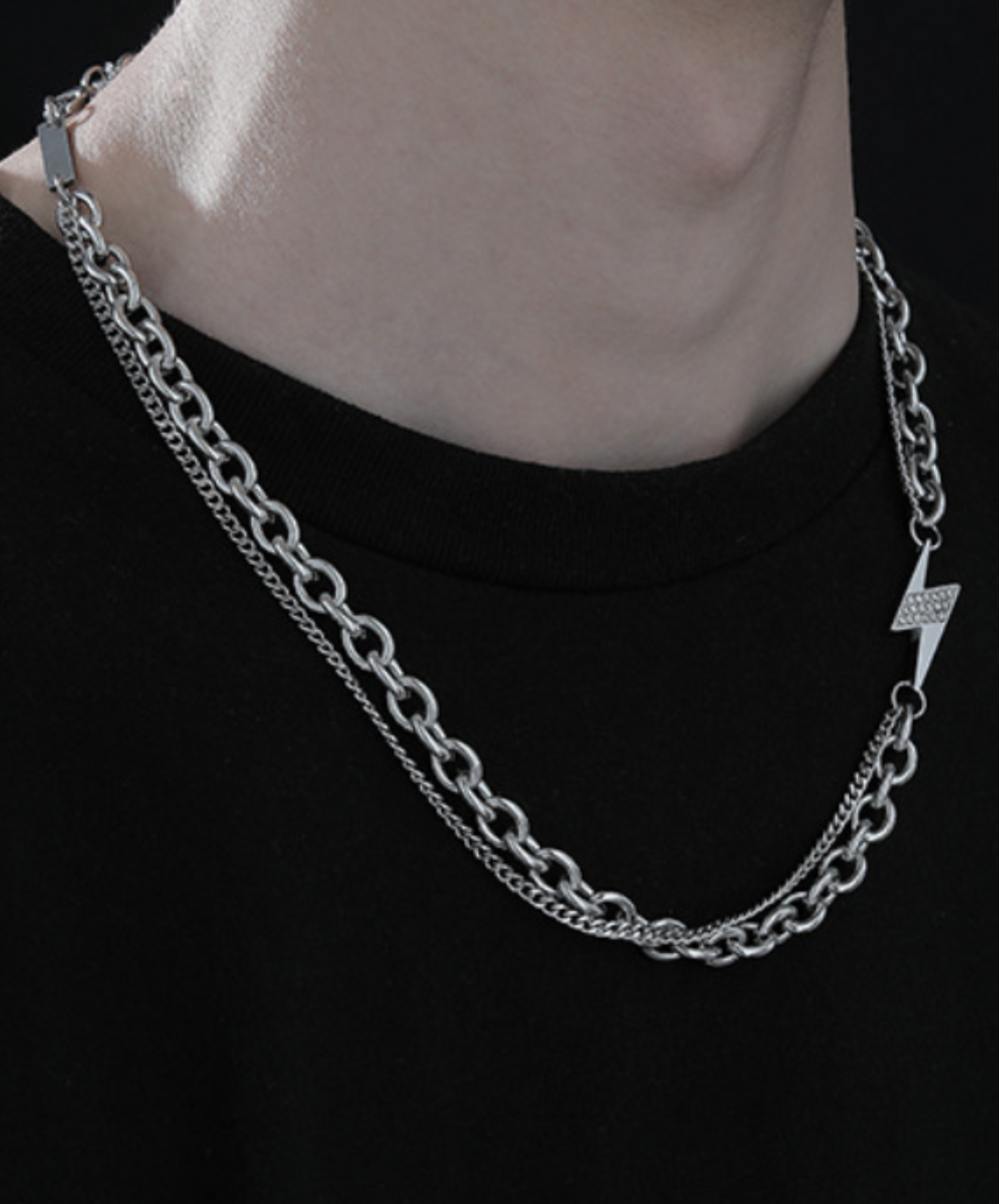 w chain lightning motif necklace EN2344