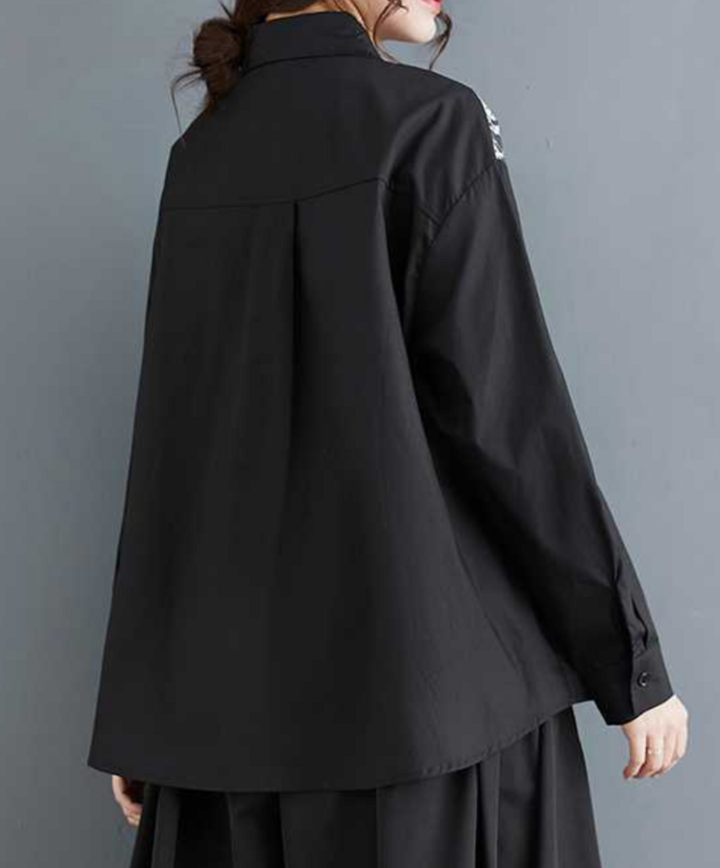 asymmetric splicing design shirt EN1652