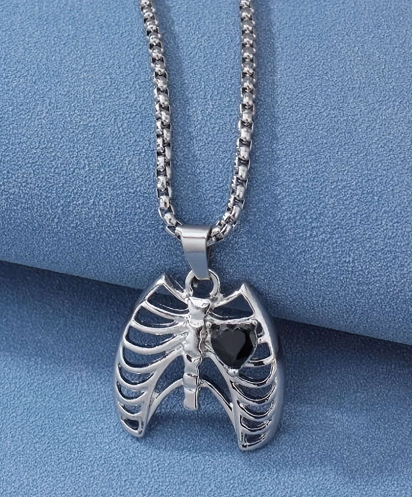 lung and heart silver necklace EN2278