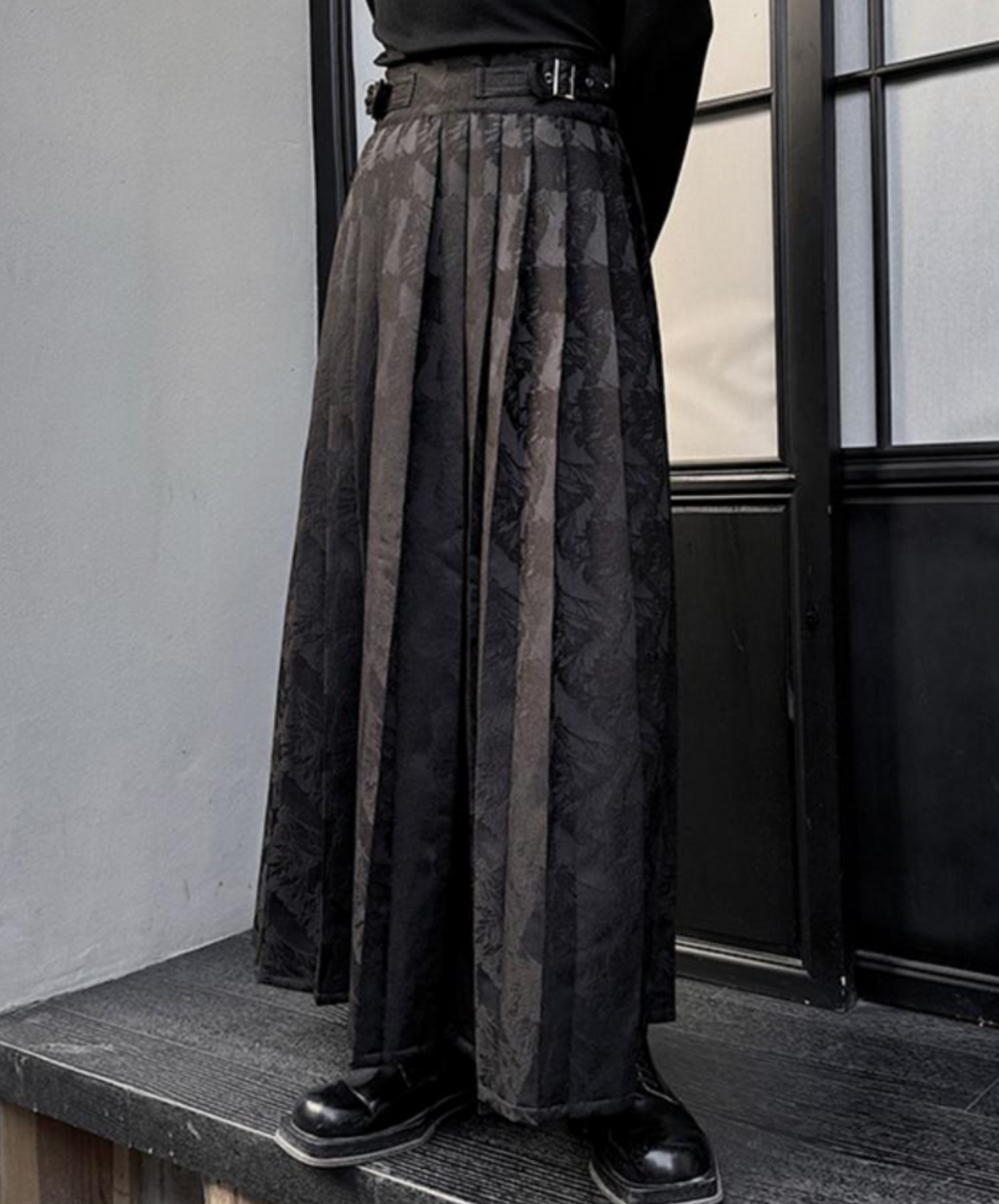 jacquard pleats with Chinese style embroidery skirt EN1532
