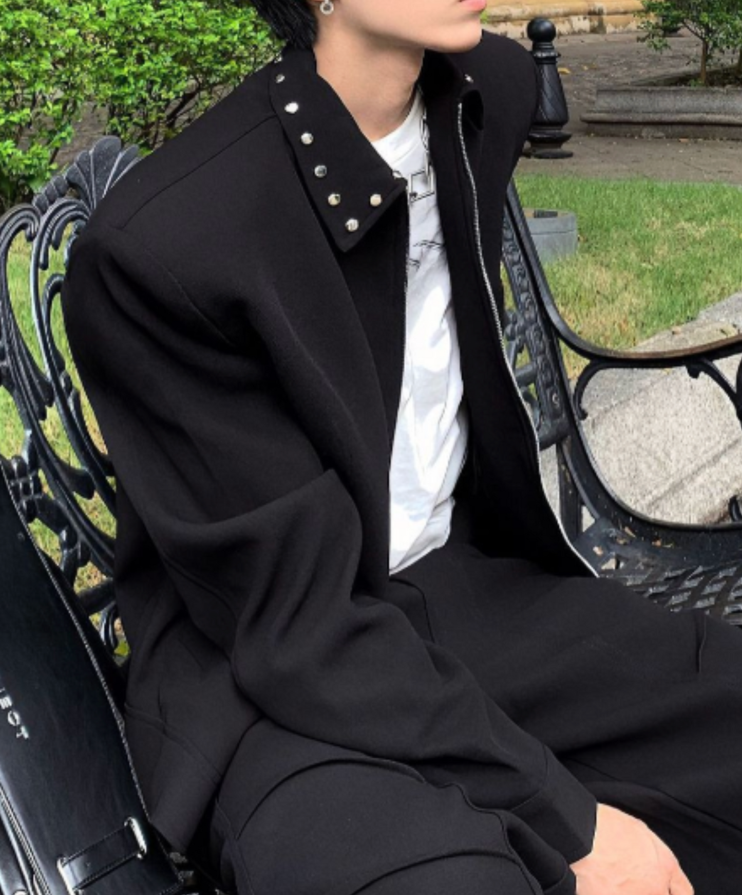 rivet decorative collar jacket EN2441