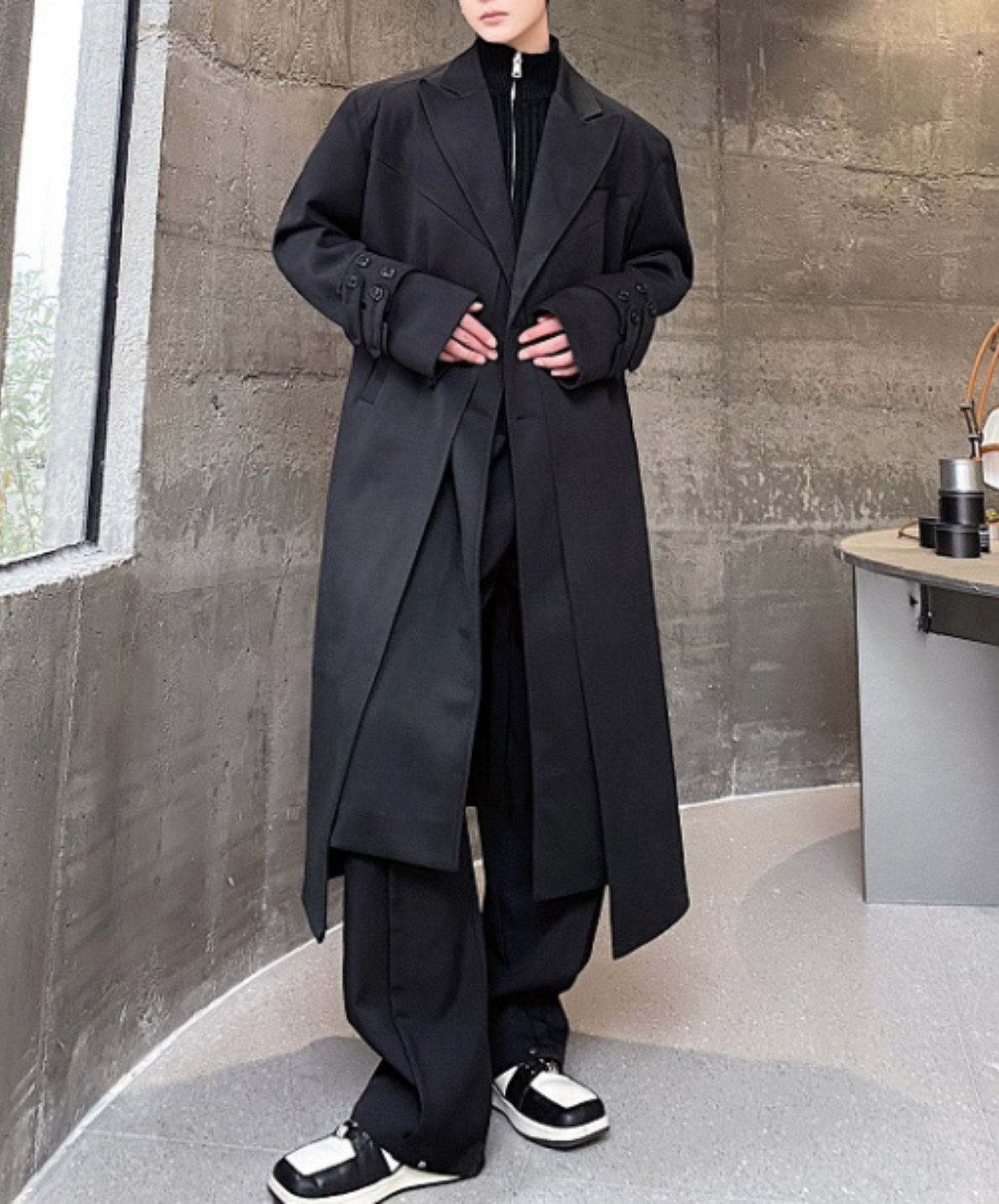【style39】dark mode outfit set EN1412( coat+ pants set)