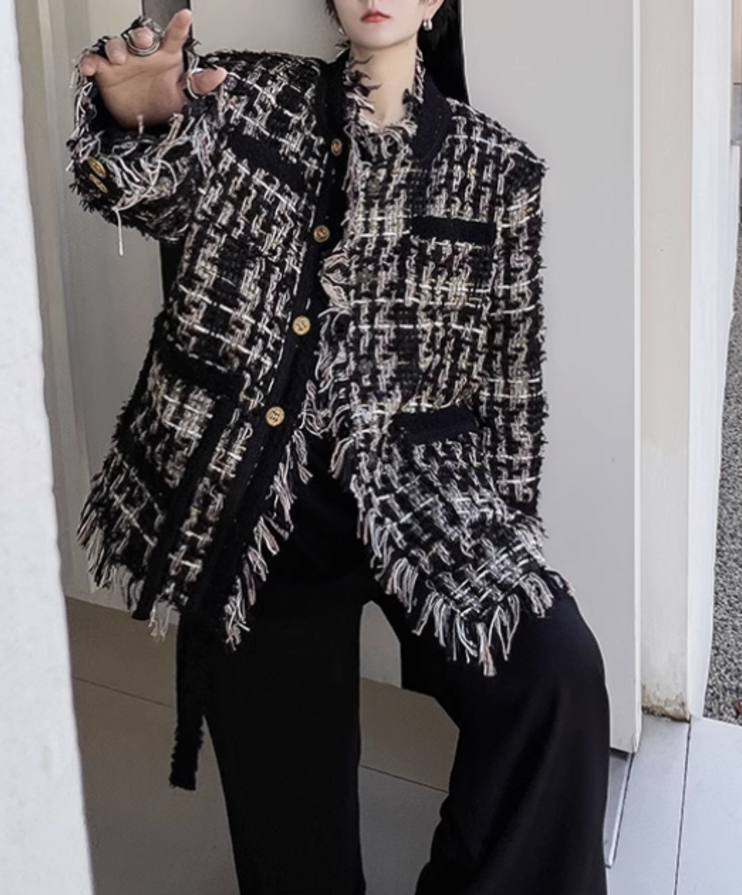 tassel tweed jacket EN1912