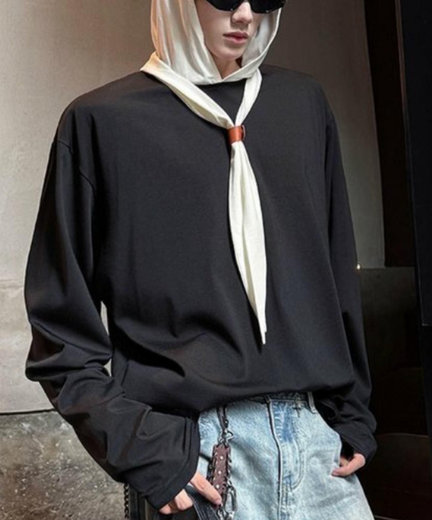self-tie hood long t-shirt EN2311