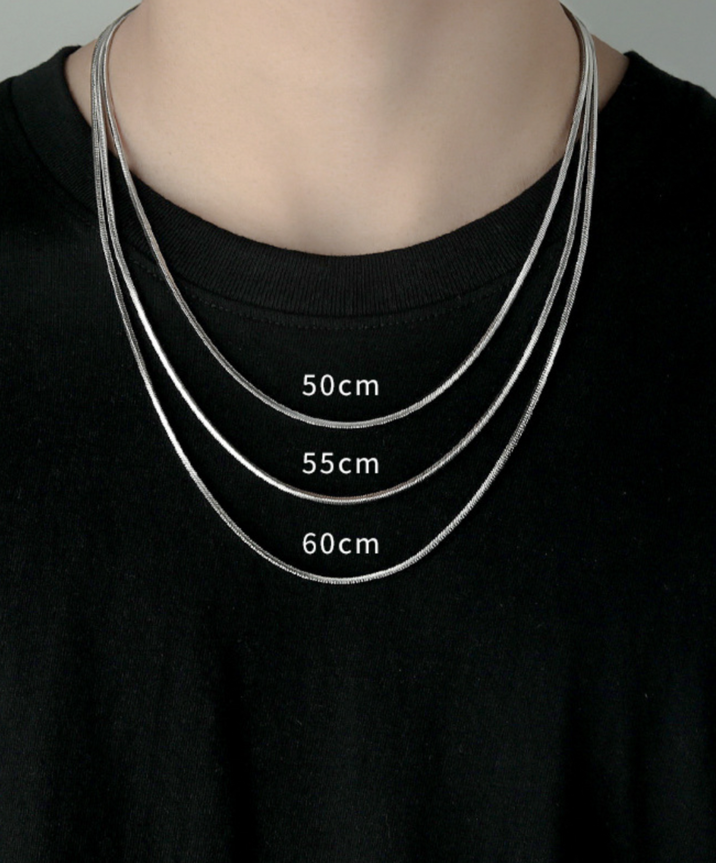 simple titanium snake bone necklace EN1593