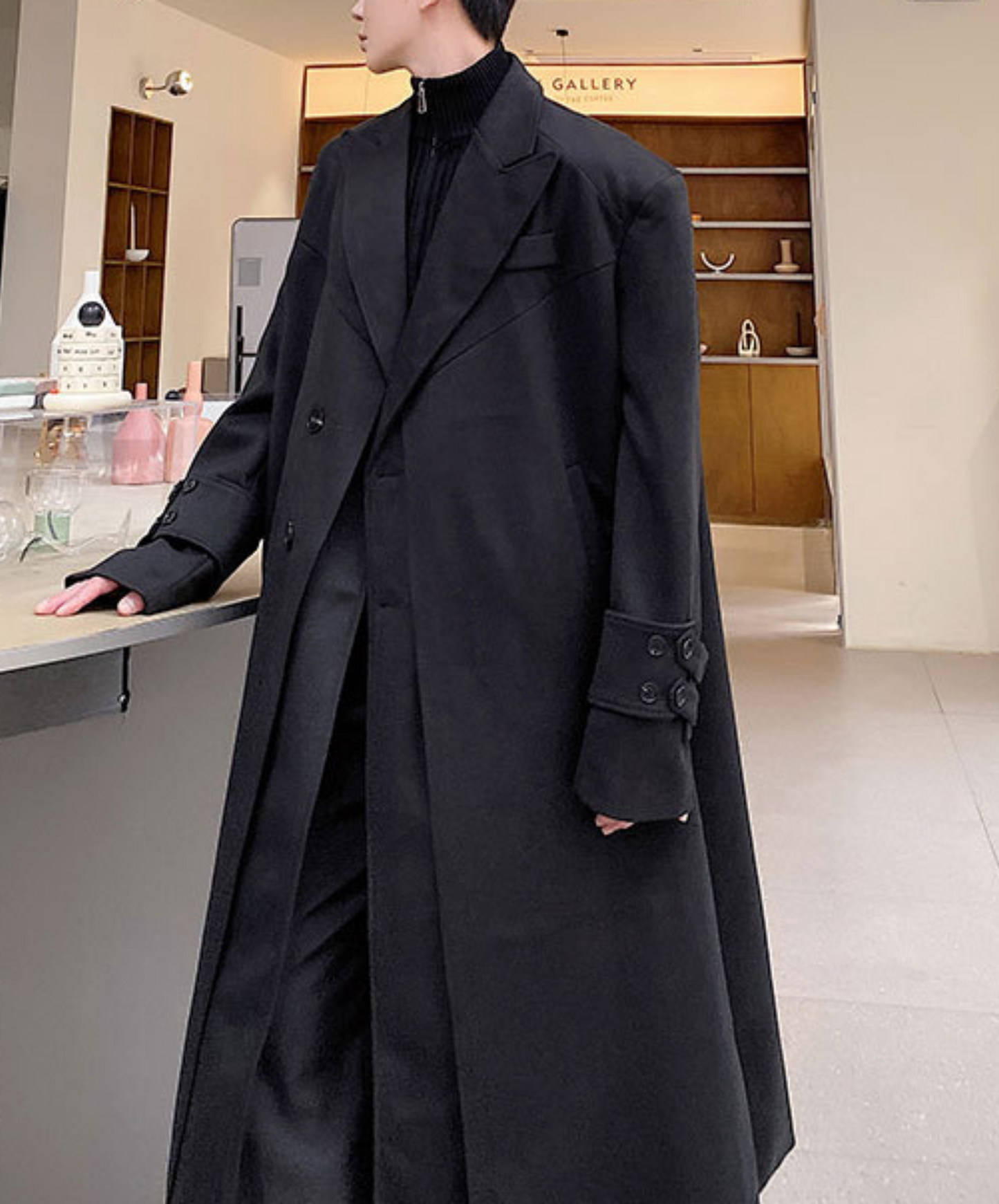 【style39】dark mode outfit set EN1412( coat+ pants set)