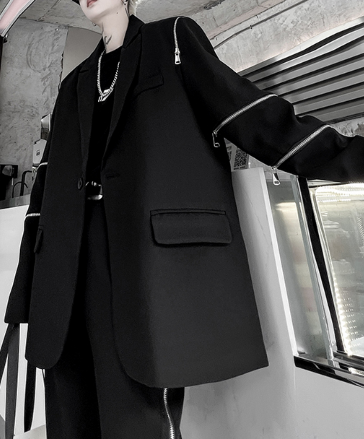 【style74】dark mode outfit set EN2126(jacket + pants set)