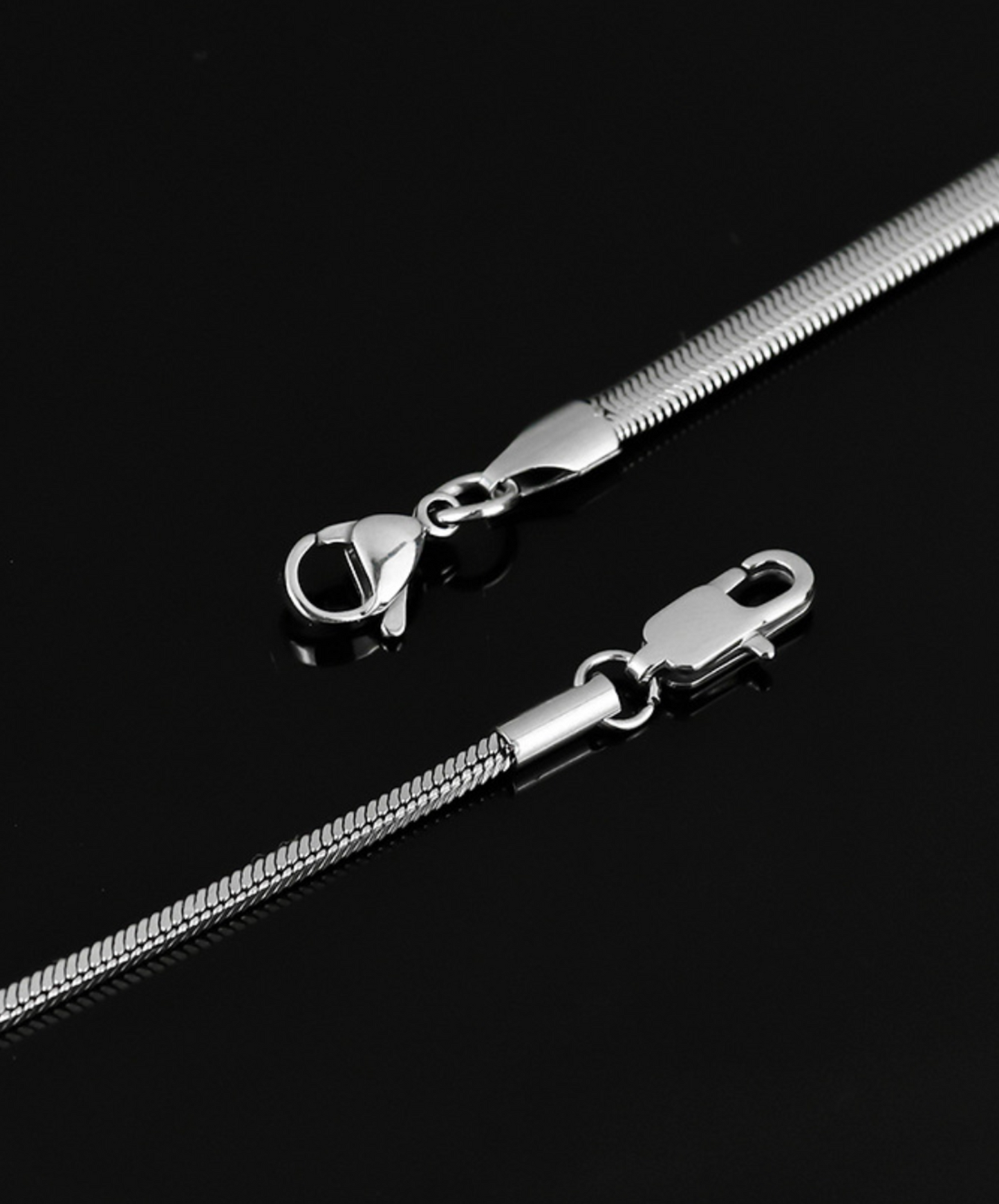 simple titanium snake bone necklace EN1593