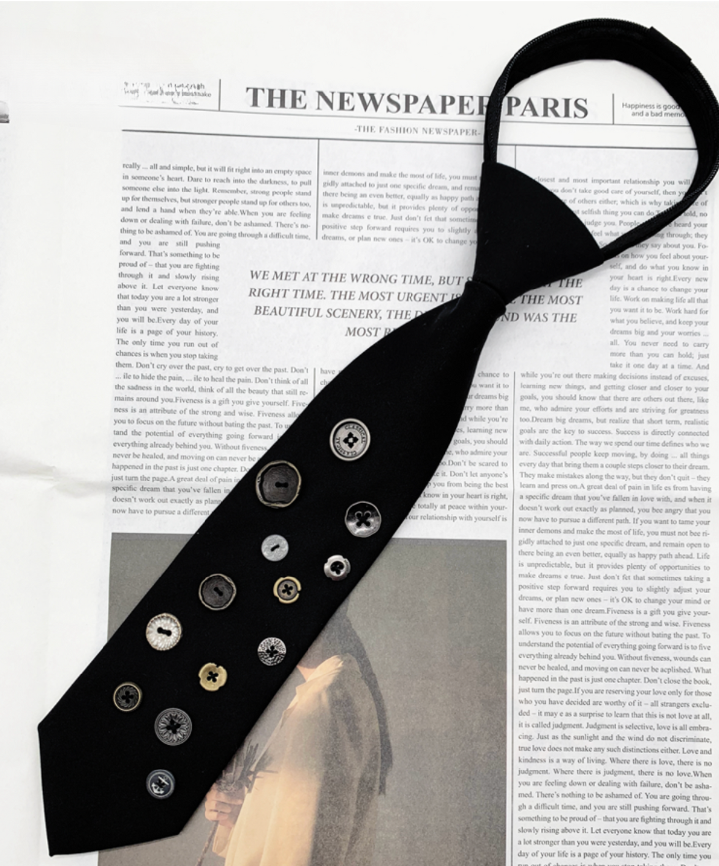 random size button decoration necktie EN2352