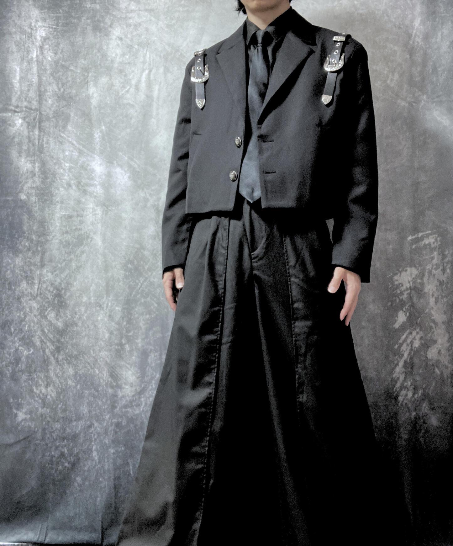 【style54】dark mode outfit set EN1851(jacket + shirt + pants set)