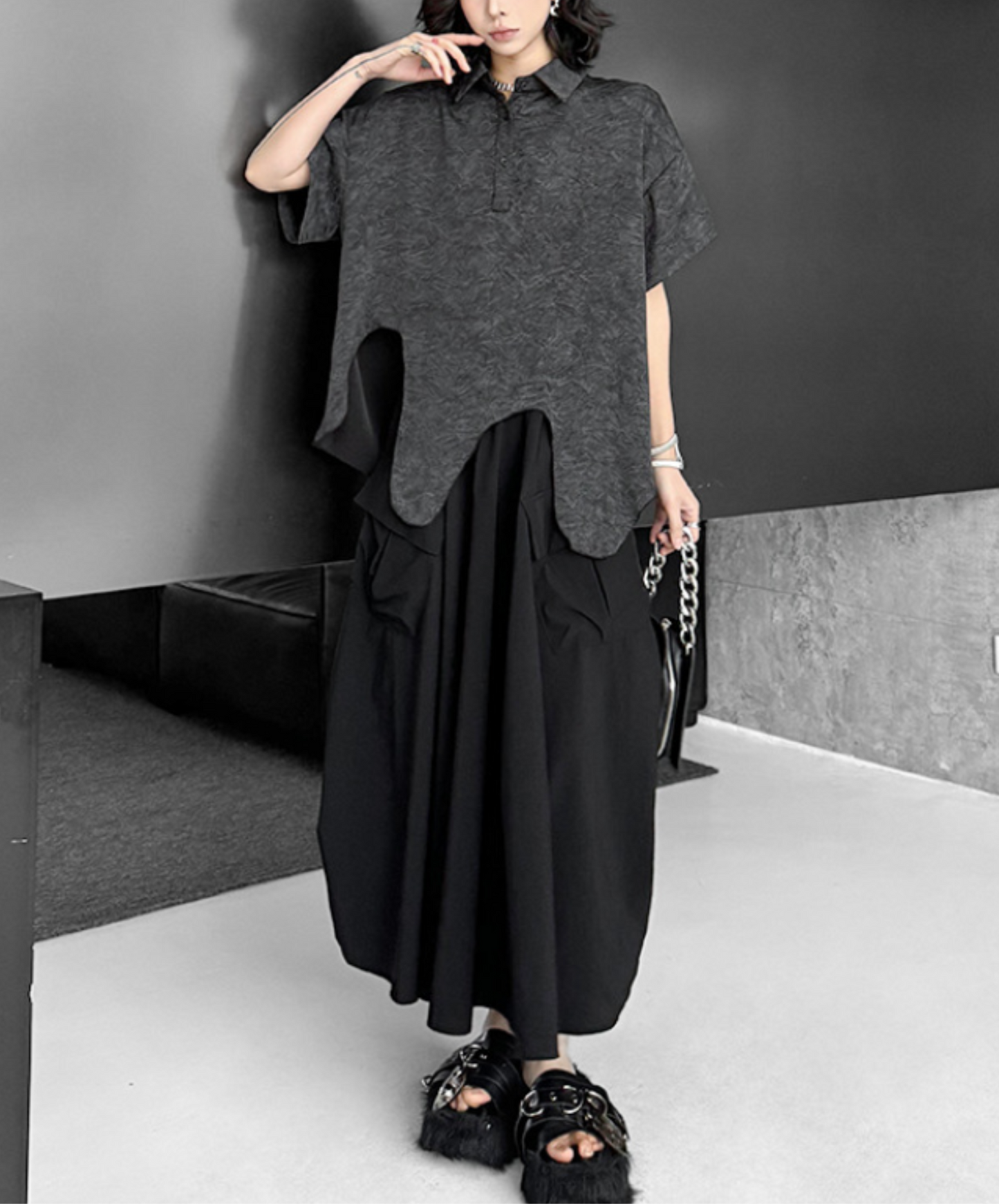 3d pocket side browsing wide pants EN2321